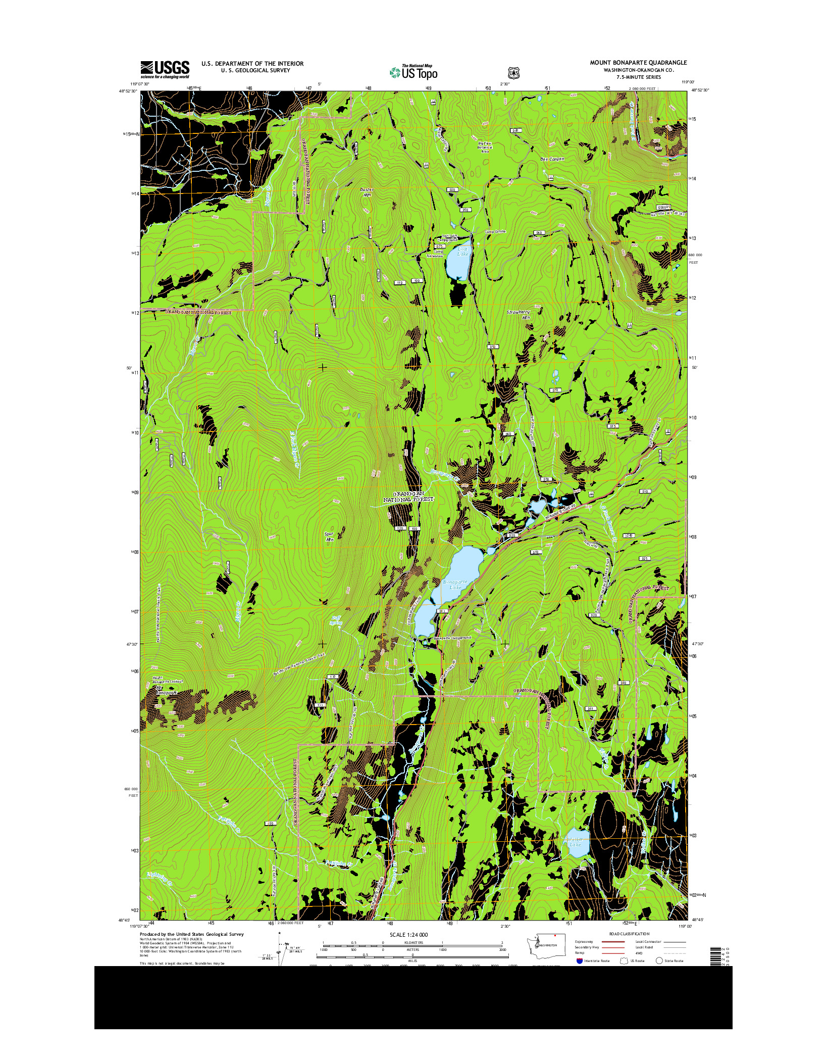 USGS US TOPO 7.5-MINUTE MAP FOR MOUNT BONAPARTE, WA 2014