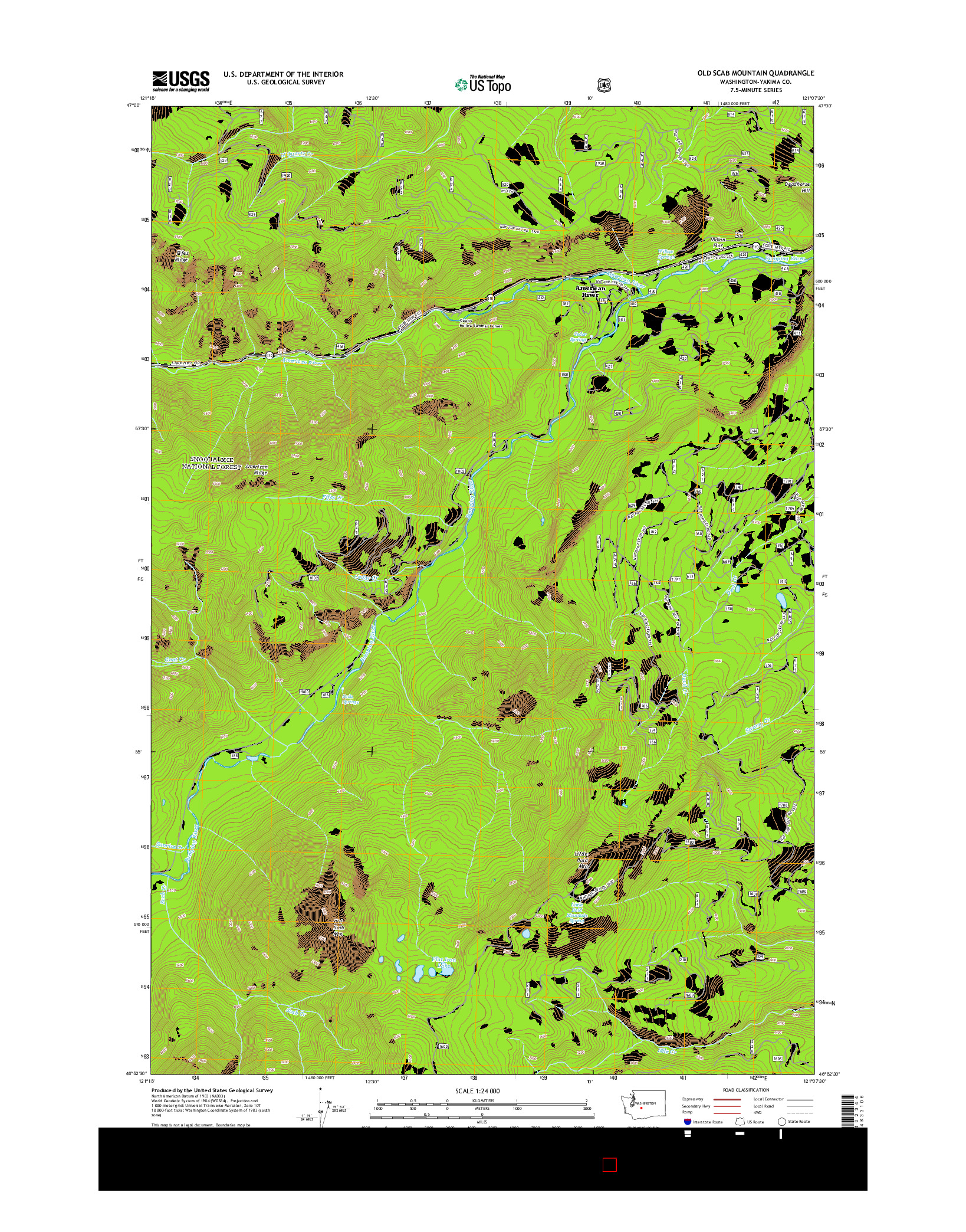 USGS US TOPO 7.5-MINUTE MAP FOR OLD SCAB MOUNTAIN, WA 2014
