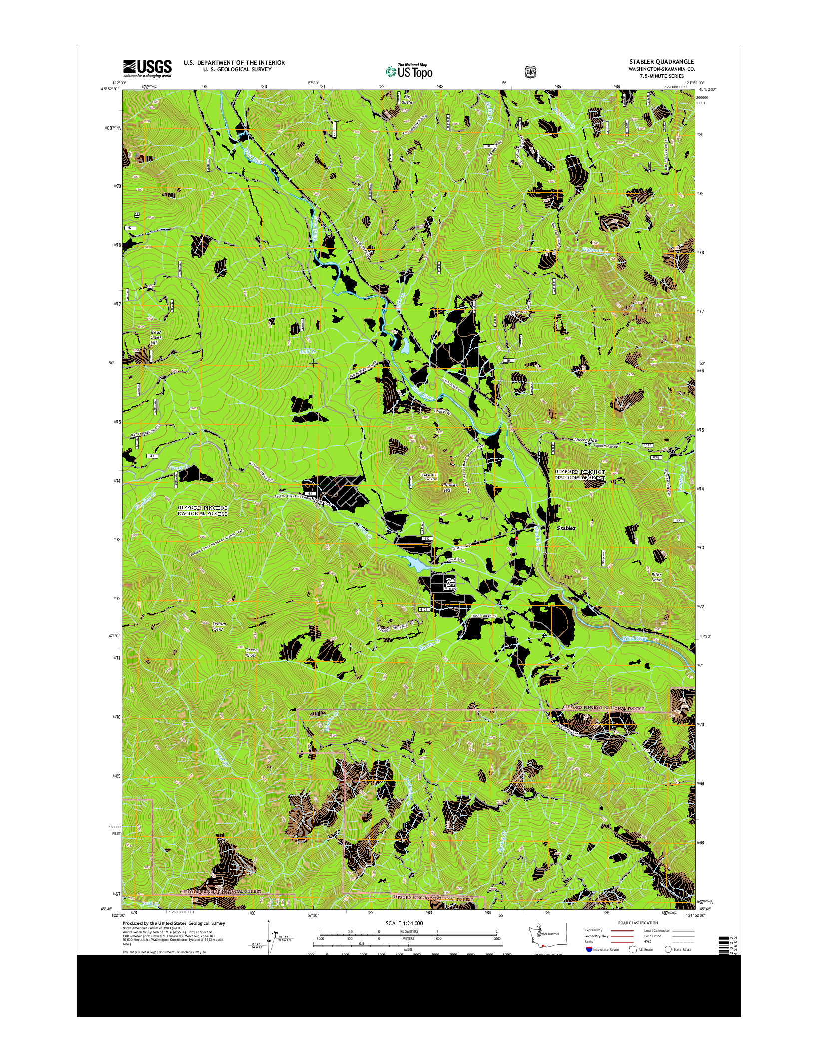USGS US TOPO 7.5-MINUTE MAP FOR STABLER, WA 2014