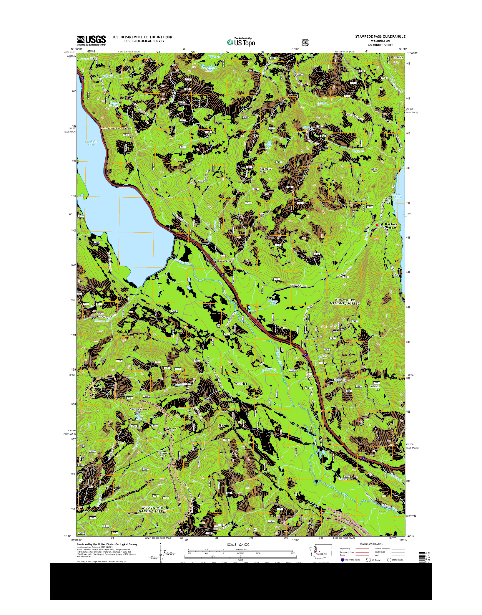 USGS US TOPO 7.5-MINUTE MAP FOR STAMPEDE PASS, WA 2014
