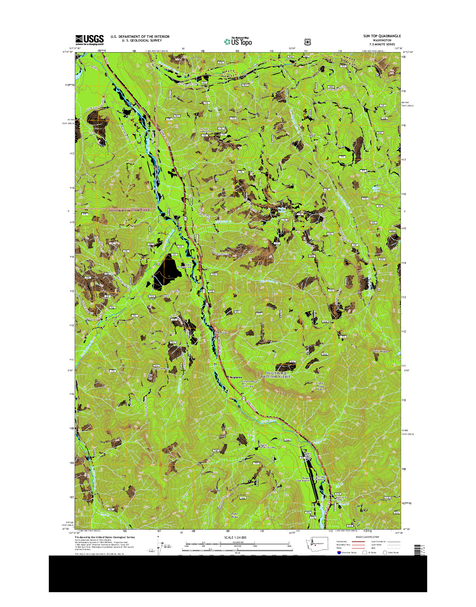 USGS US TOPO 7.5-MINUTE MAP FOR SUN TOP, WA 2014