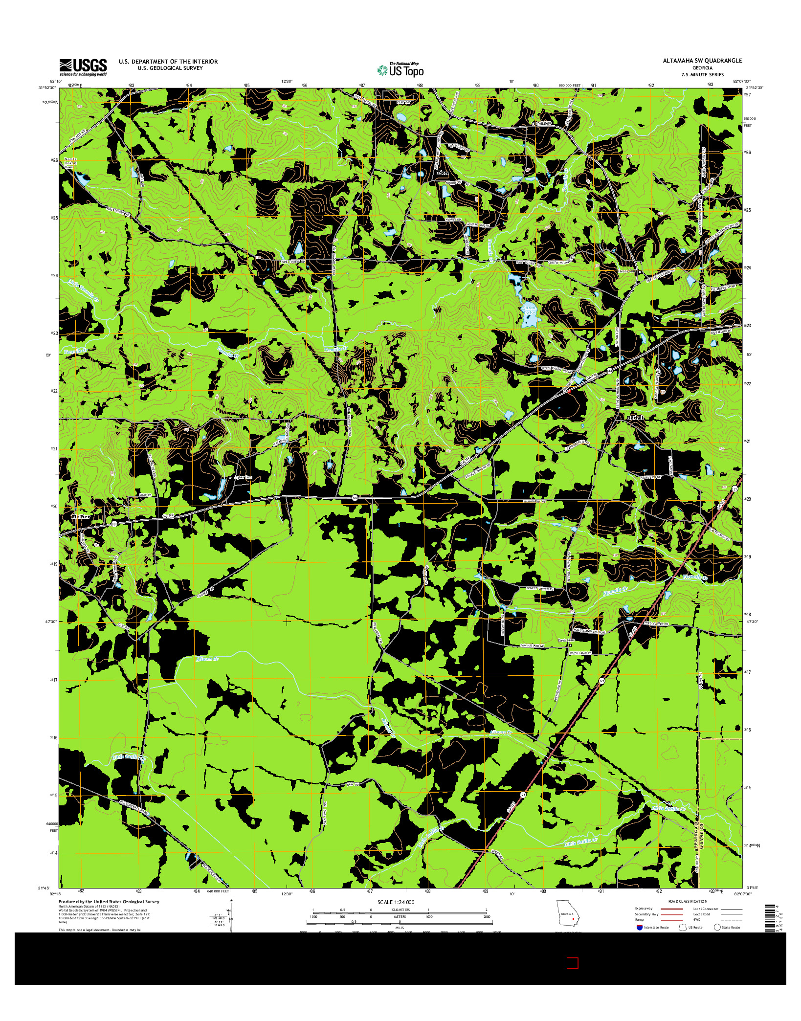 USGS US TOPO 7.5-MINUTE MAP FOR ALTAMAHA SW, GA 2014