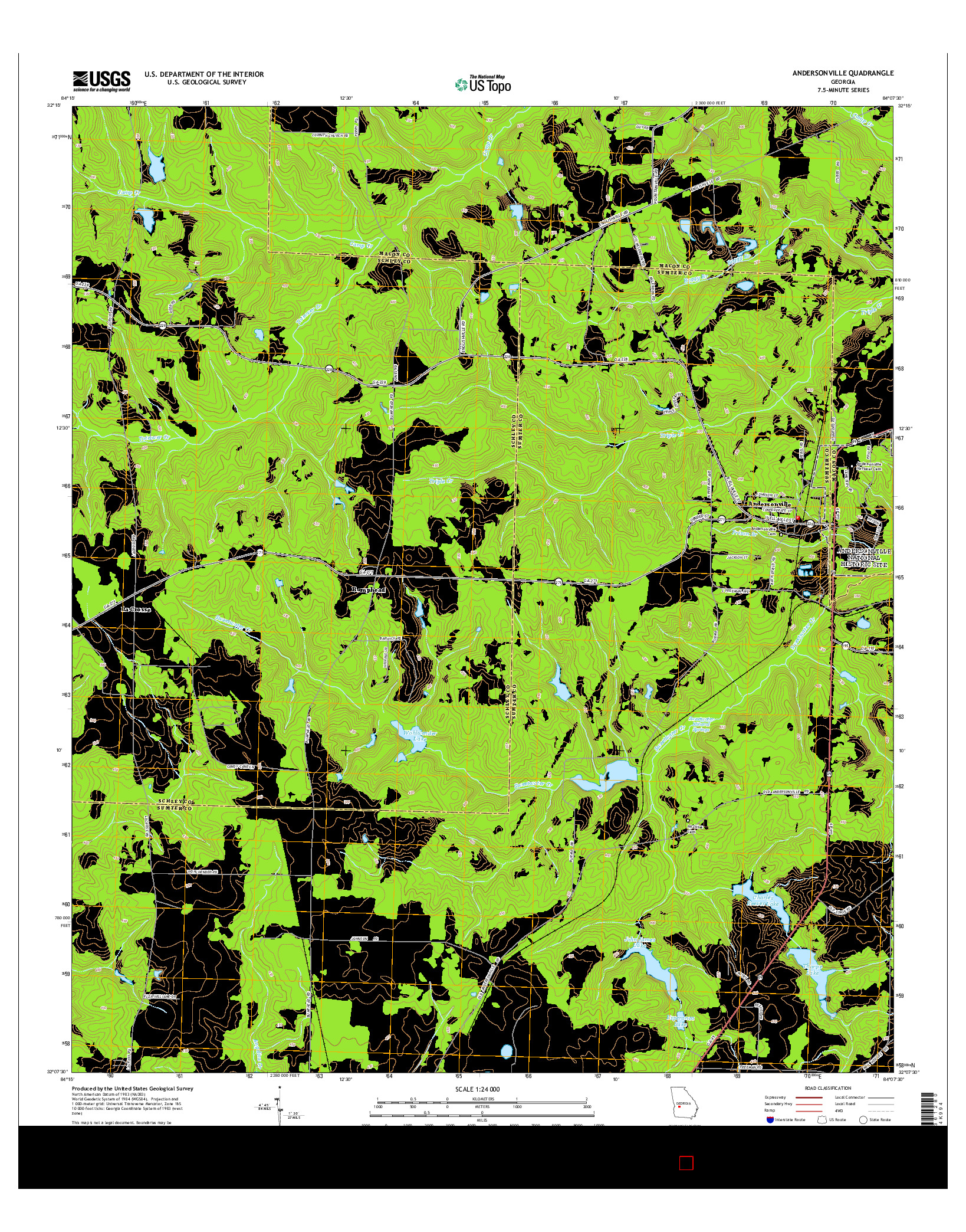 USGS US TOPO 7.5-MINUTE MAP FOR ANDERSONVILLE, GA 2014