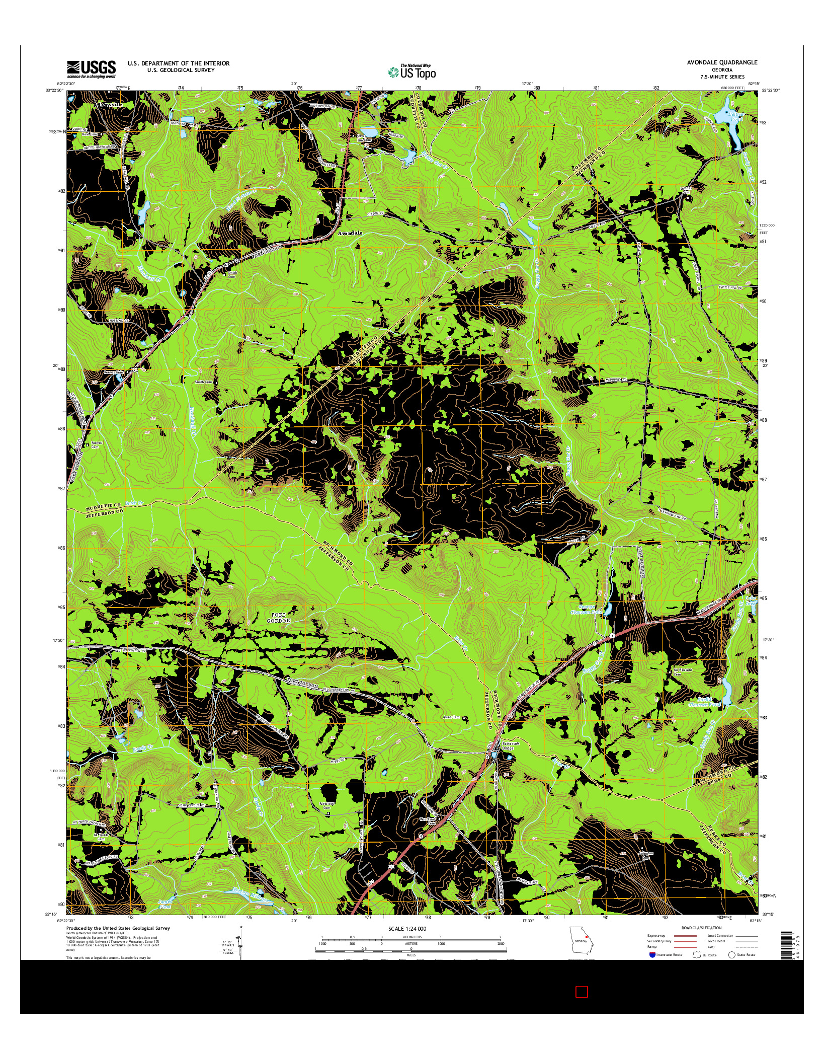 USGS US TOPO 7.5-MINUTE MAP FOR AVONDALE, GA 2014