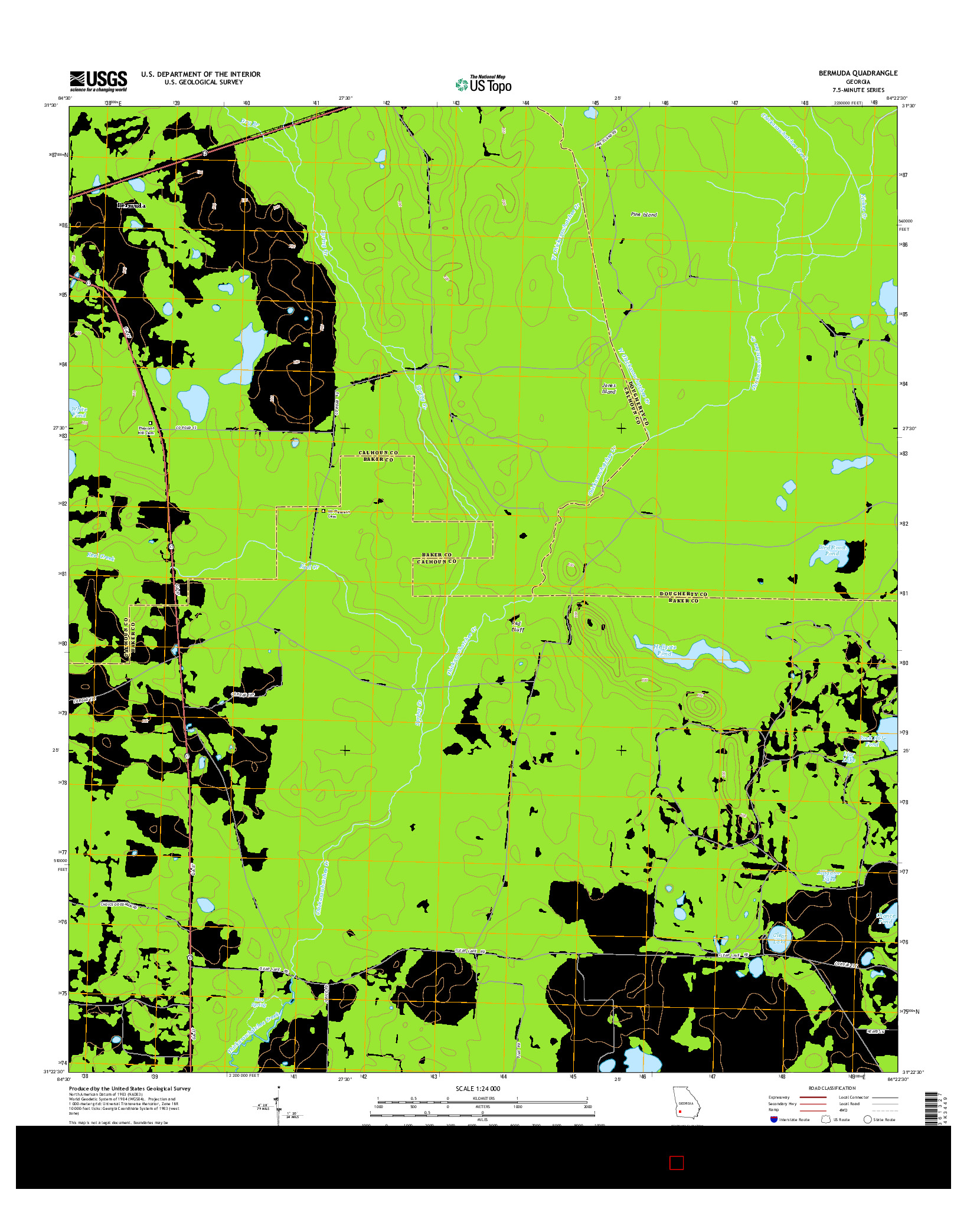 USGS US TOPO 7.5-MINUTE MAP FOR BERMUDA, GA 2014