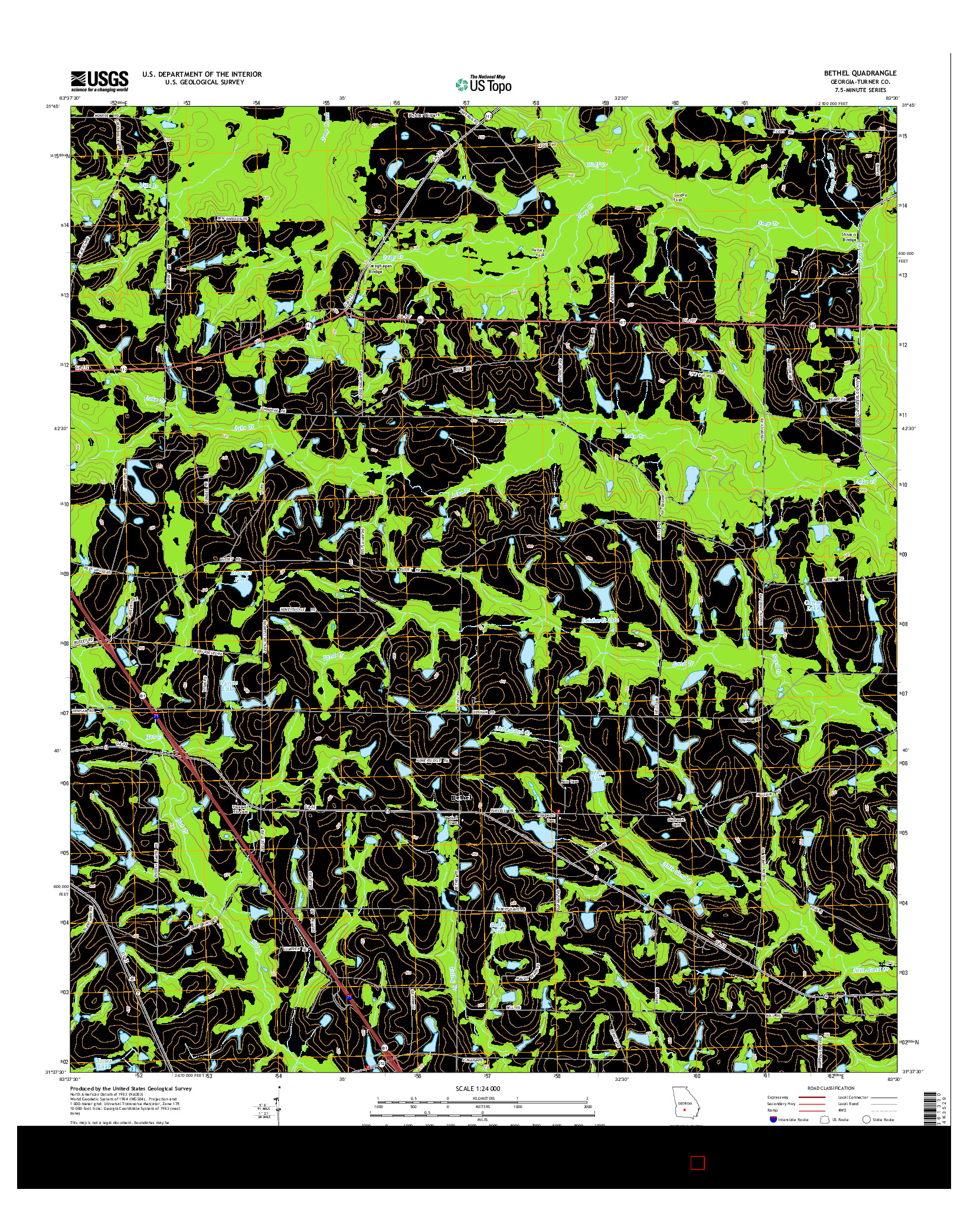 USGS US TOPO 7.5-MINUTE MAP FOR BETHEL, GA 2014