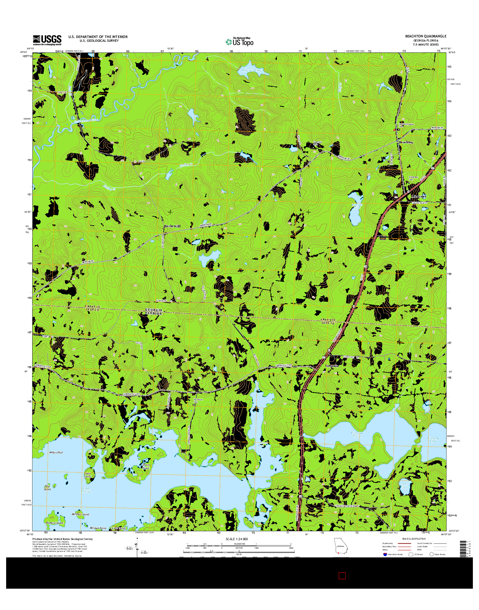 USGS US TOPO 7.5-MINUTE MAP FOR BEACHTON, GA-FL 2014