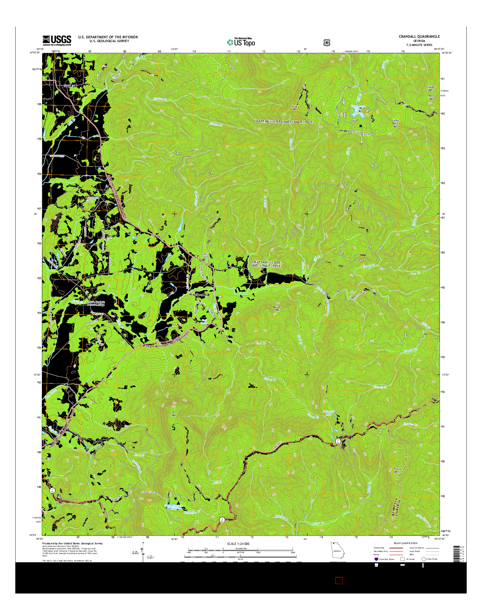 USGS US TOPO 7.5-MINUTE MAP FOR CRANDALL, GA 2014