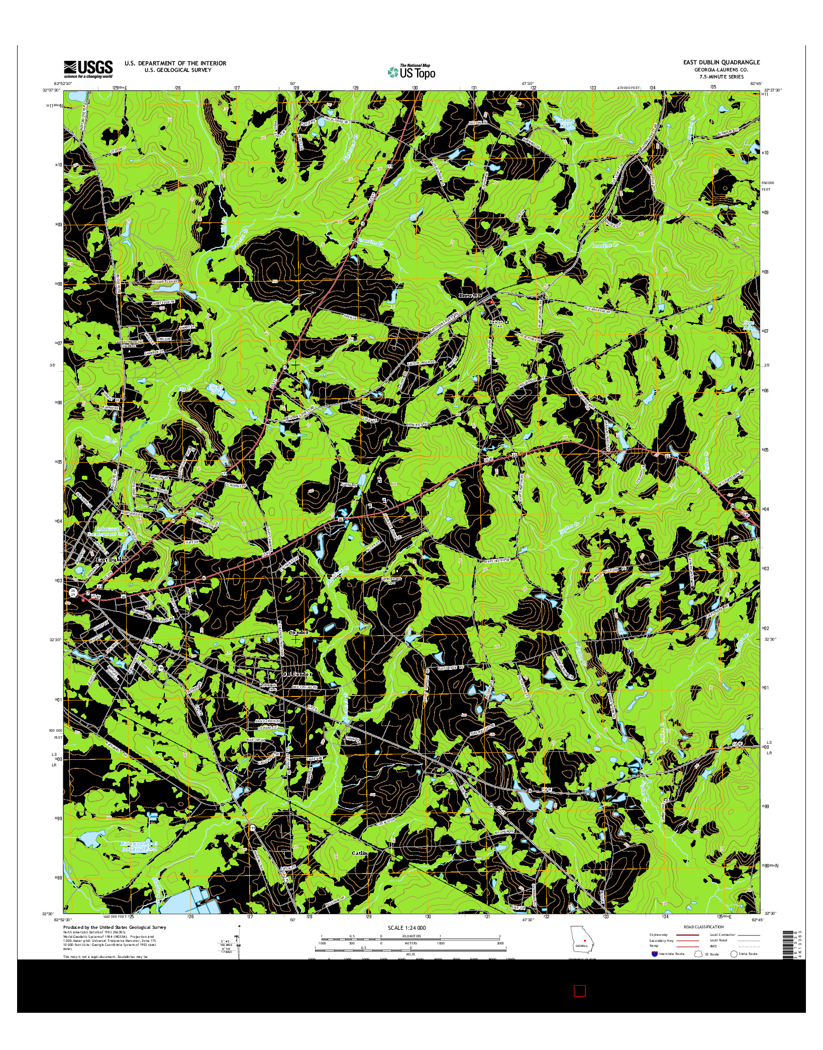 USGS US TOPO 7.5-MINUTE MAP FOR EAST DUBLIN, GA 2014