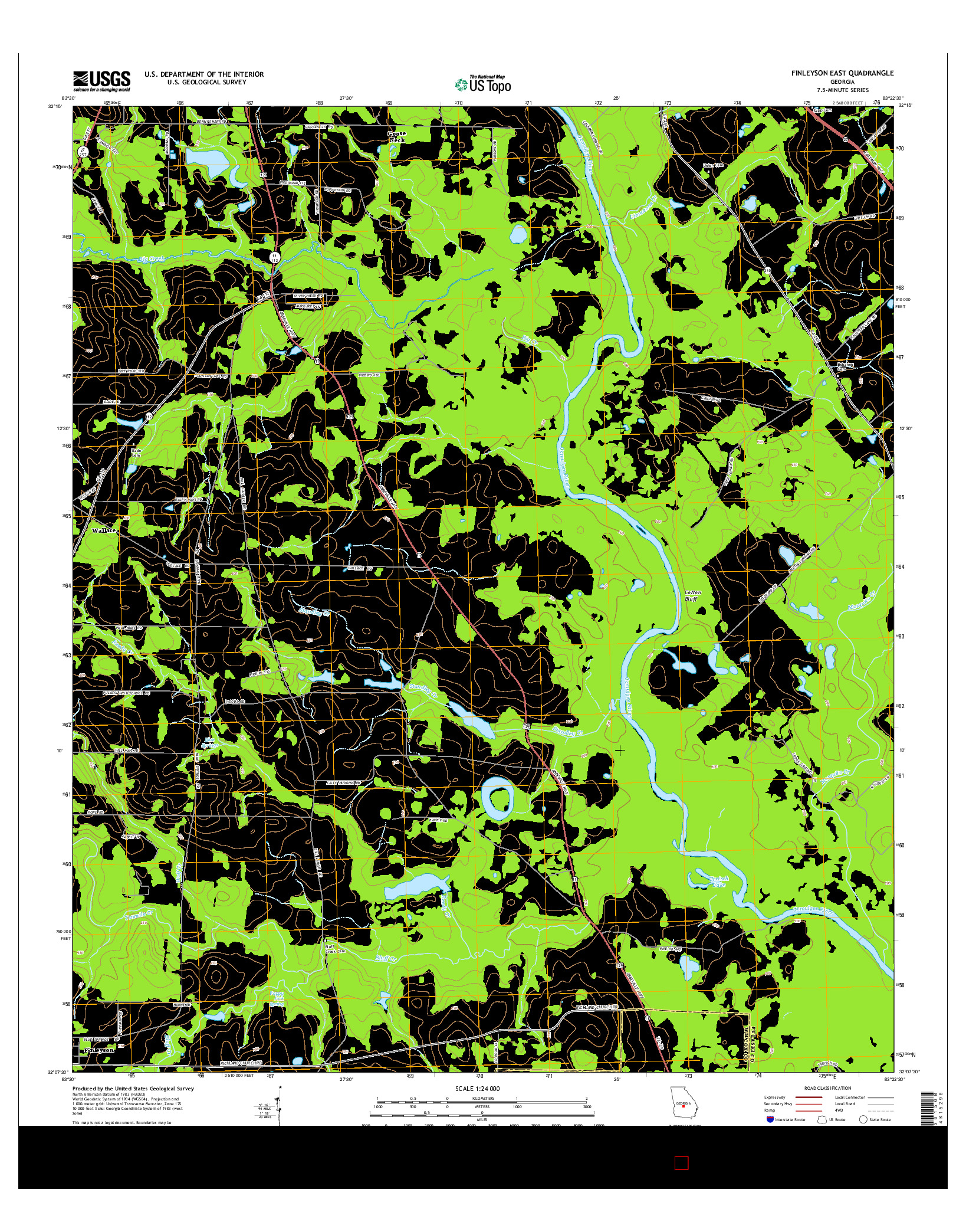 USGS US TOPO 7.5-MINUTE MAP FOR FINLEYSON EAST, GA 2014