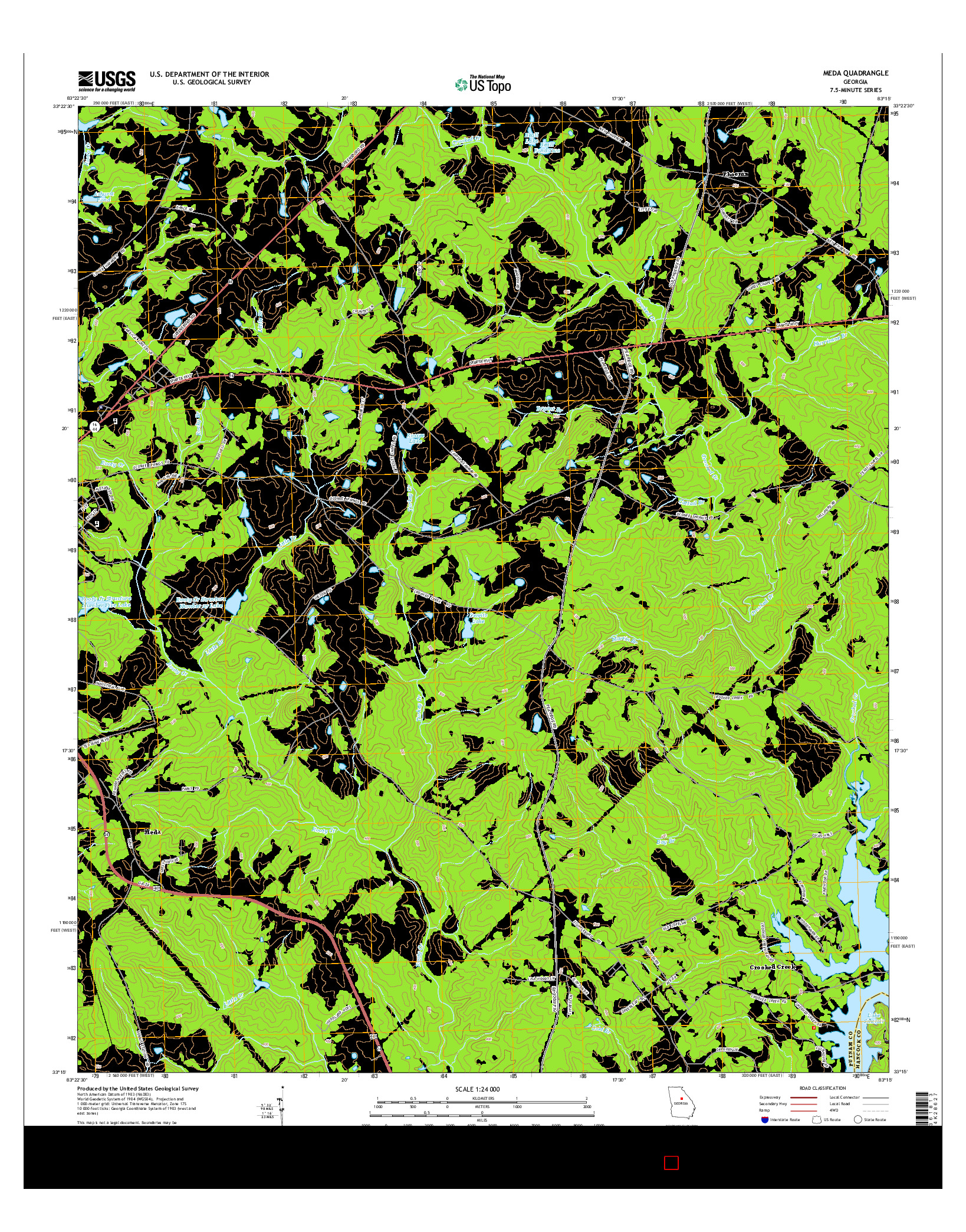 USGS US TOPO 7.5-MINUTE MAP FOR MEDA, GA 2014