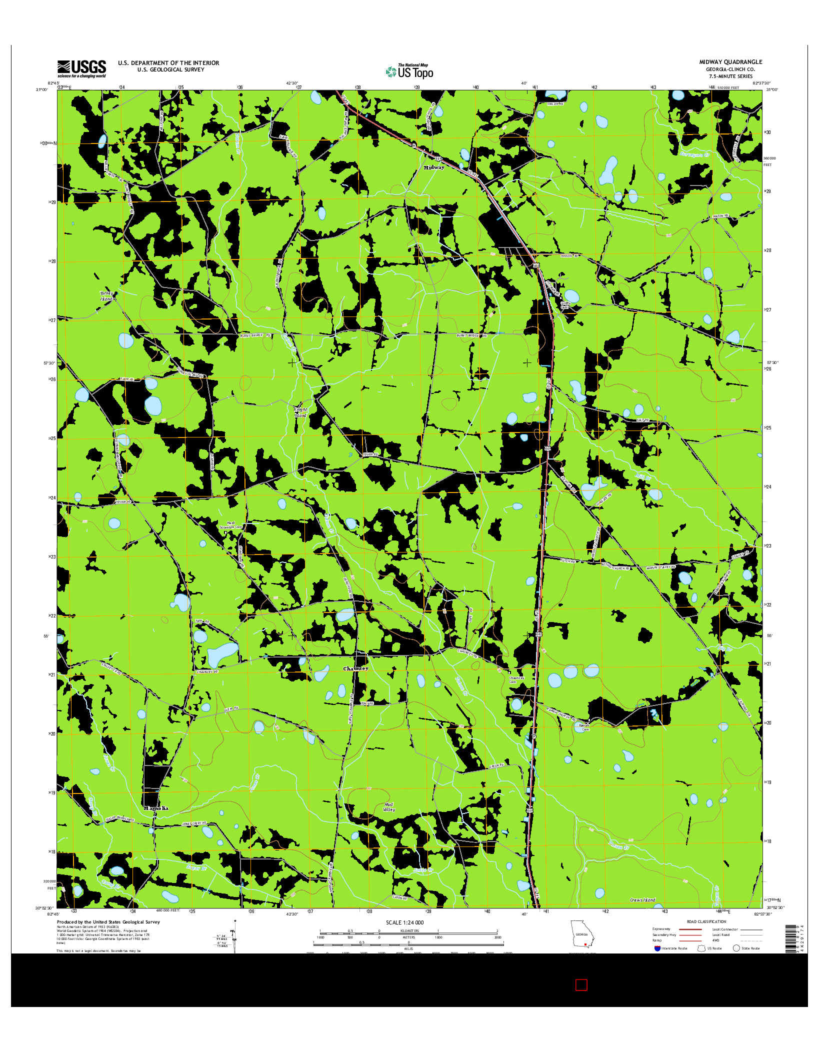 USGS US TOPO 7.5-MINUTE MAP FOR MIDWAY, GA 2014