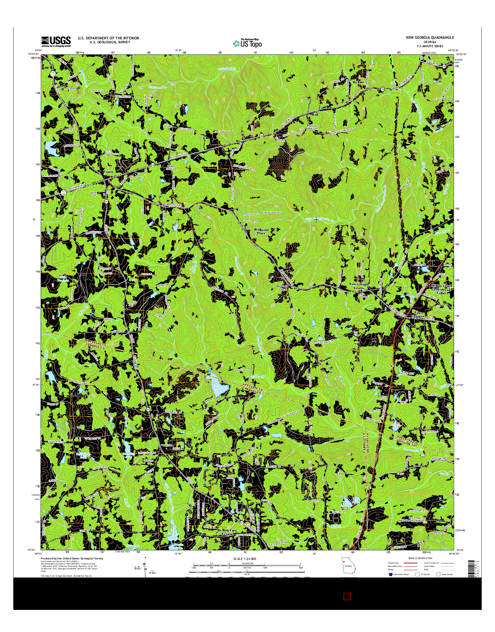 USGS US TOPO 7.5-MINUTE MAP FOR NEW GEORGIA, GA 2014