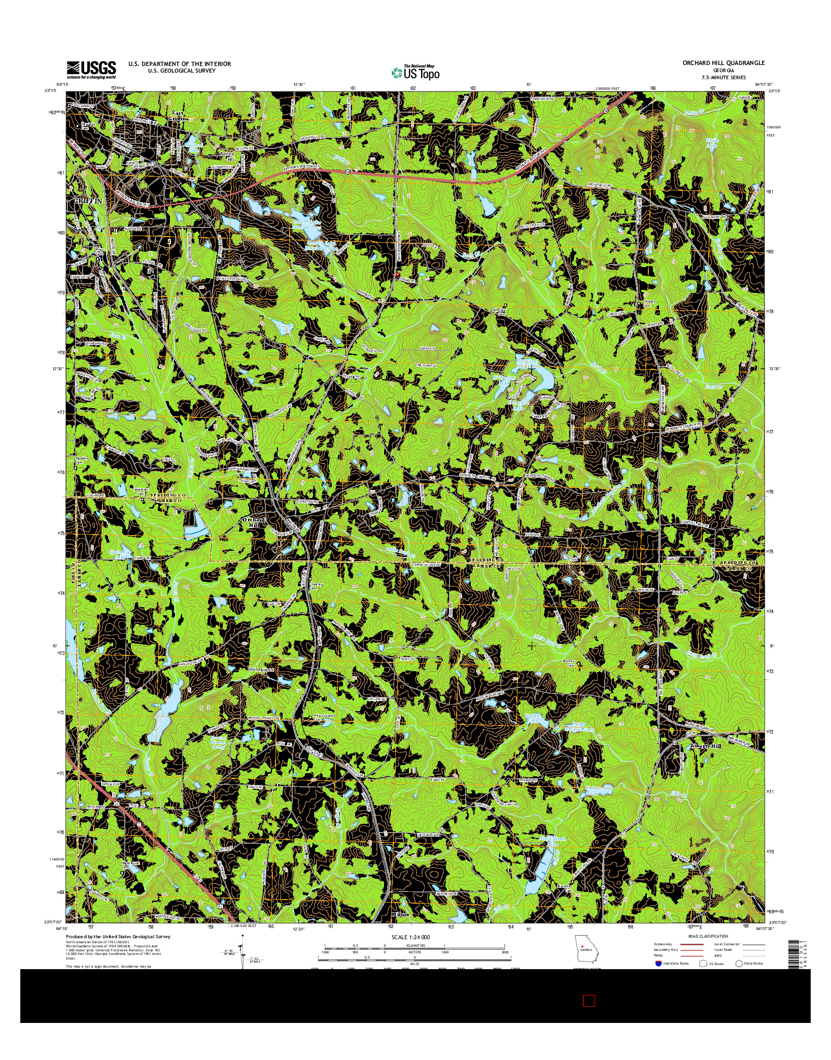 USGS US TOPO 7.5-MINUTE MAP FOR ORCHARD HILL, GA 2014