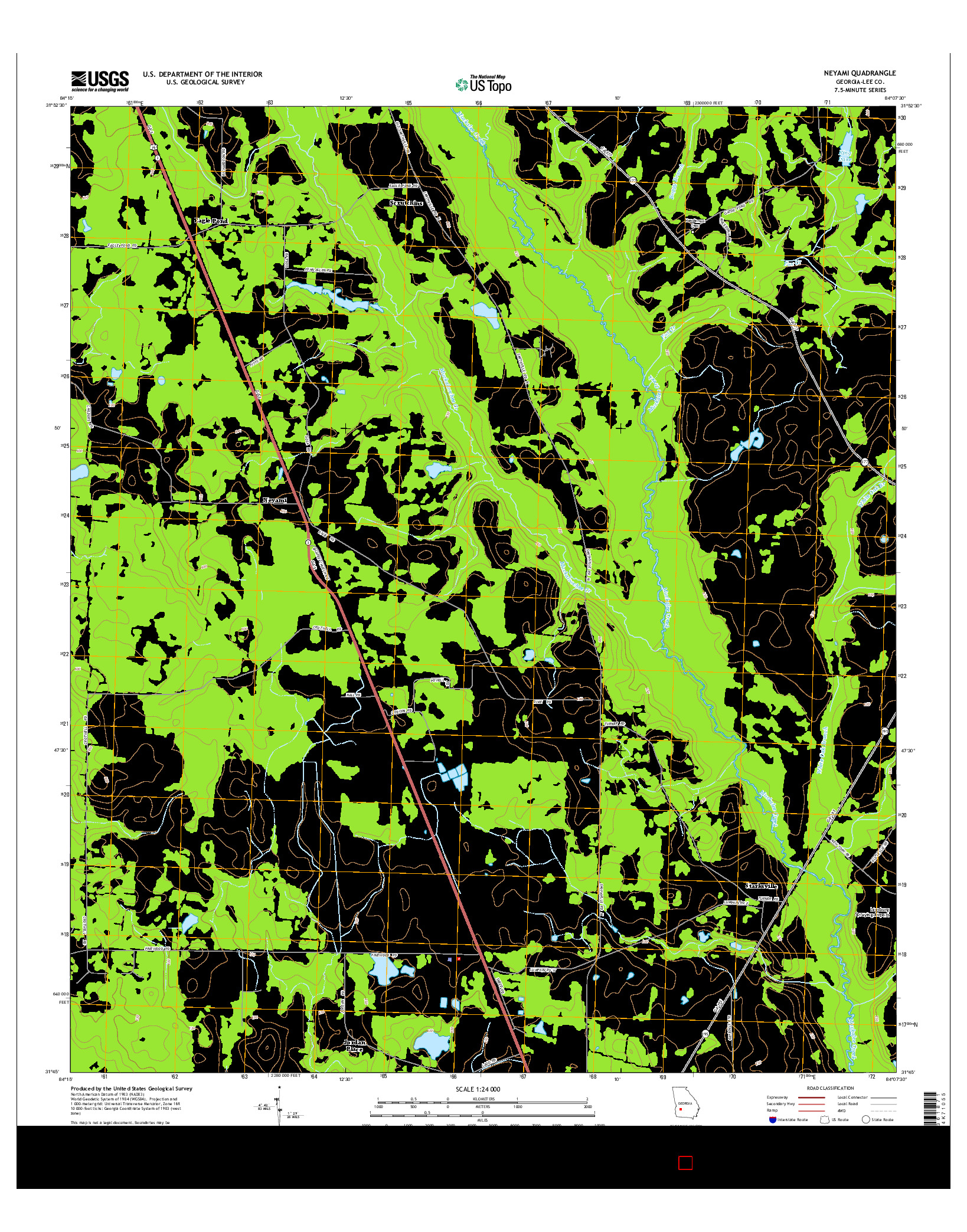 USGS US TOPO 7.5-MINUTE MAP FOR NEYAMI, GA 2014
