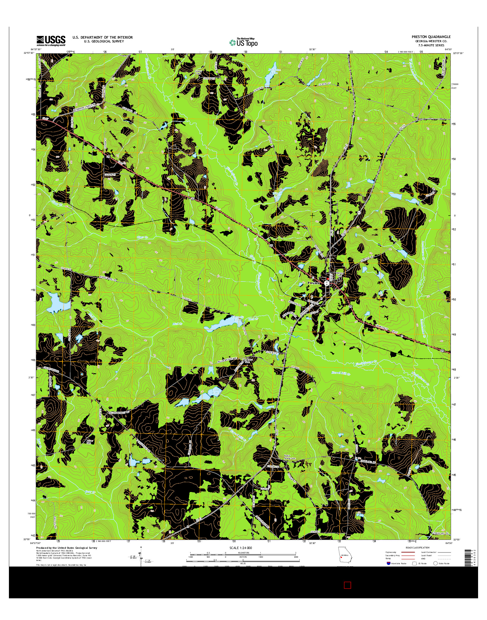 USGS US TOPO 7.5-MINUTE MAP FOR PRESTON, GA 2014