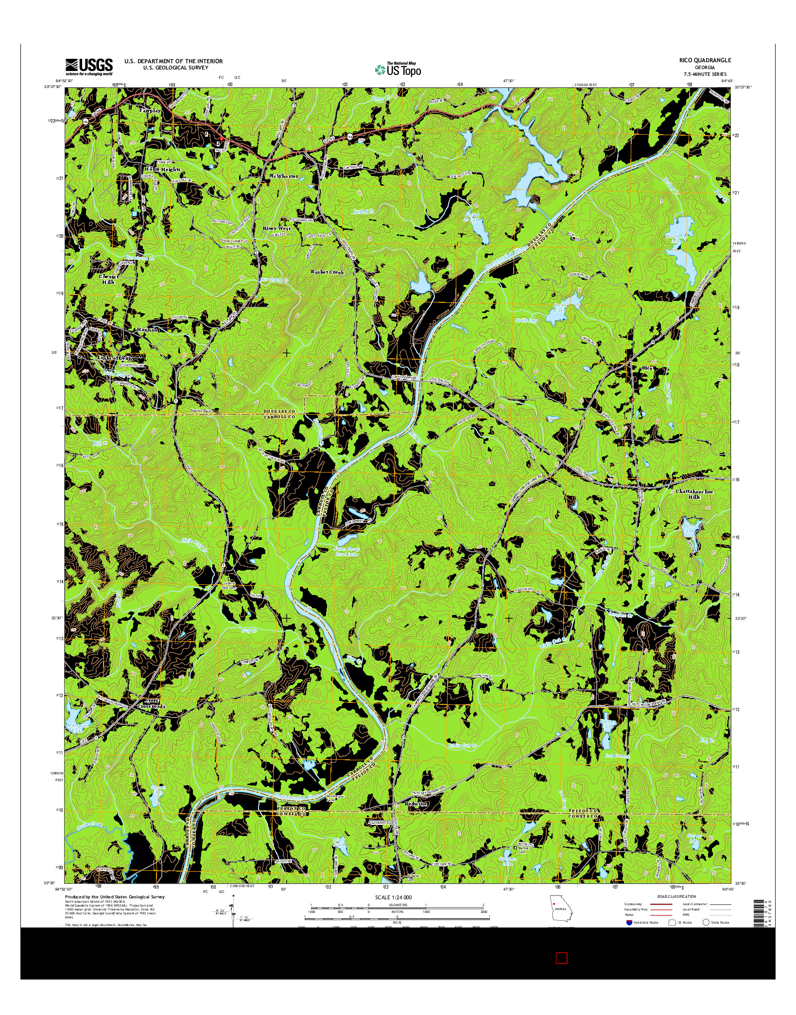 USGS US TOPO 7.5-MINUTE MAP FOR RICO, GA 2014