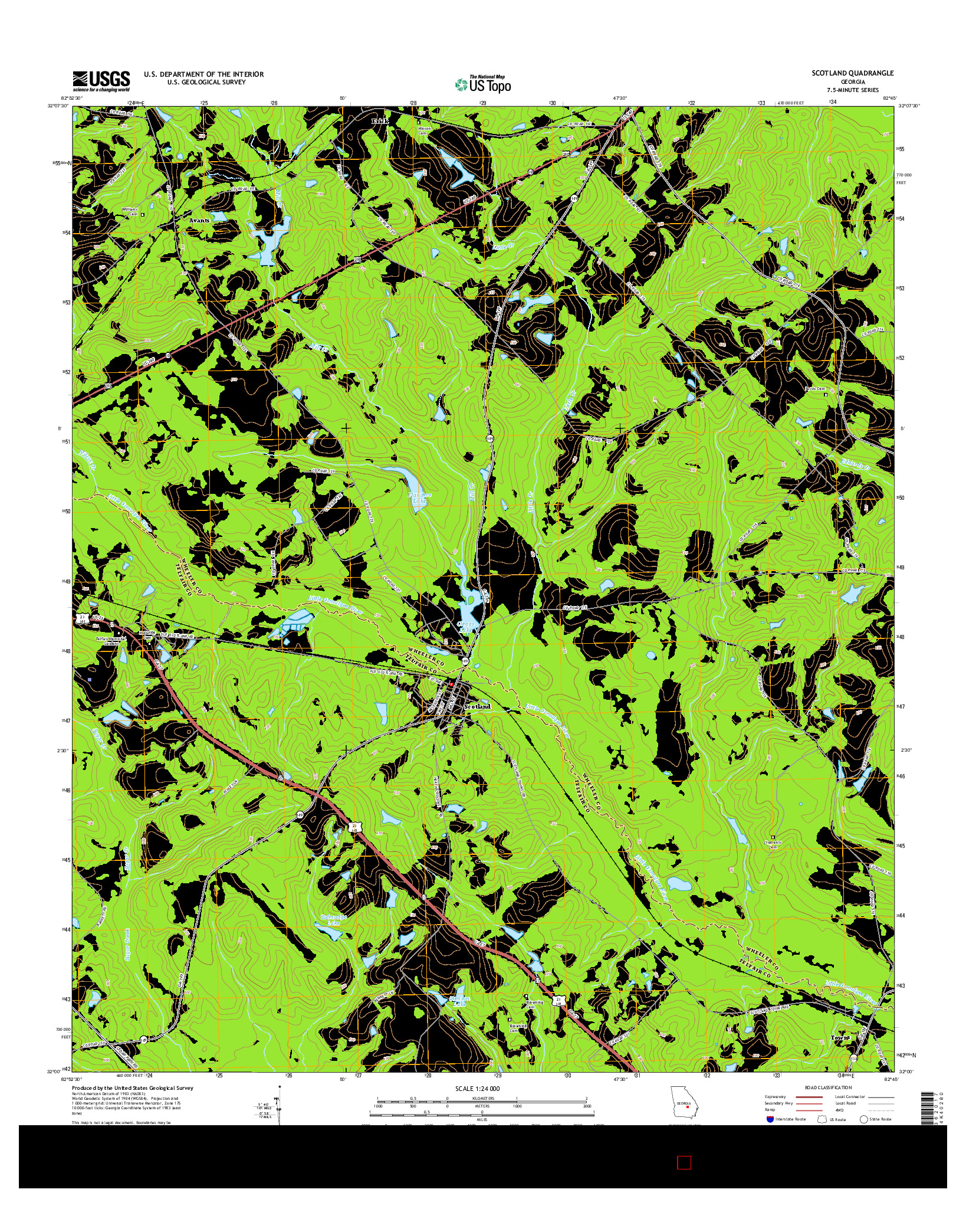 USGS US TOPO 7.5-MINUTE MAP FOR SCOTLAND, GA 2014