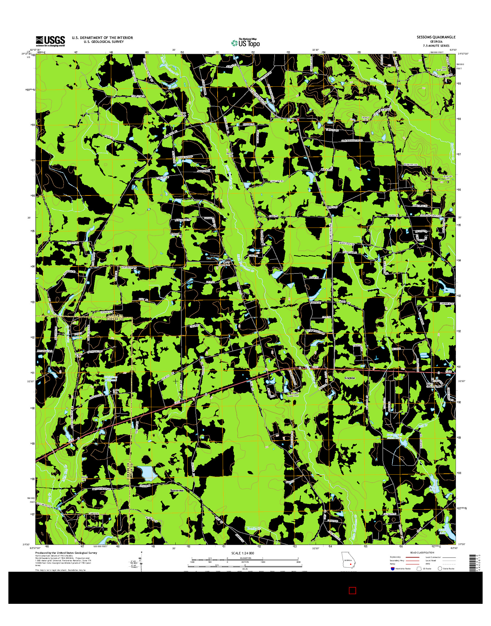 USGS US TOPO 7.5-MINUTE MAP FOR SESSOMS, GA 2014