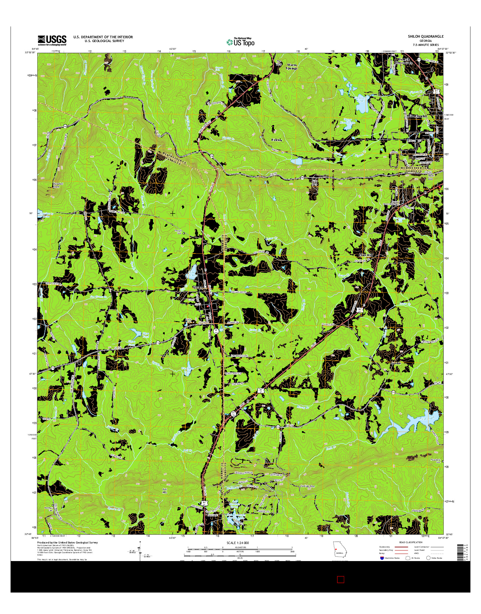 USGS US TOPO 7.5-MINUTE MAP FOR SHILOH, GA 2014