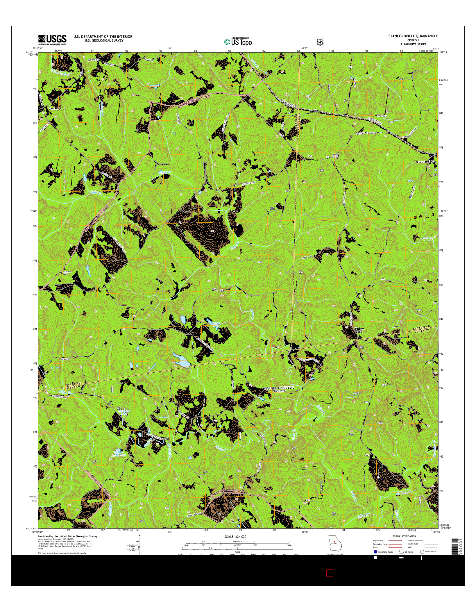 USGS US TOPO 7.5-MINUTE MAP FOR STANFORDVILLE, GA 2014