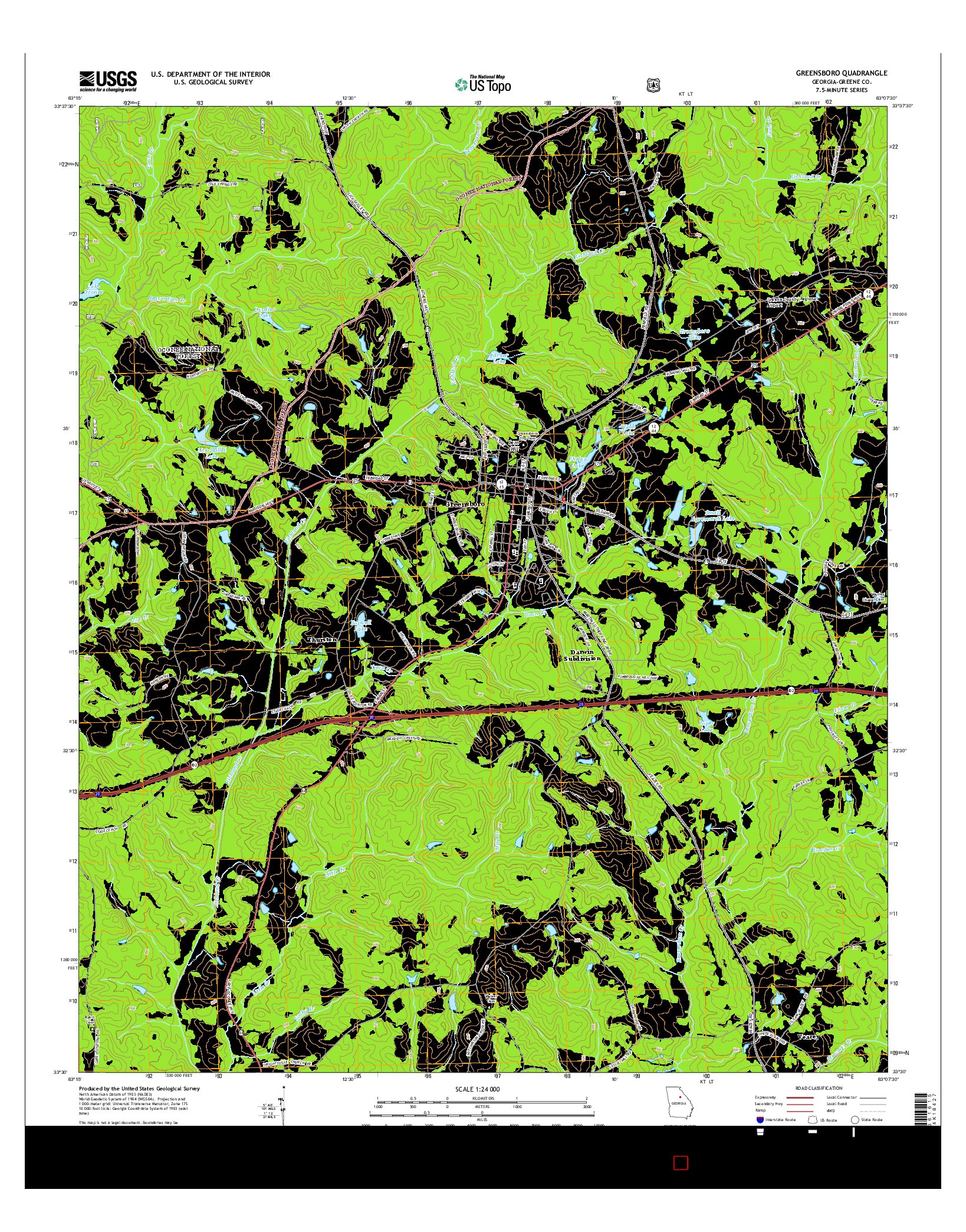 USGS US TOPO 7.5-MINUTE MAP FOR GREENSBORO, GA 2014
