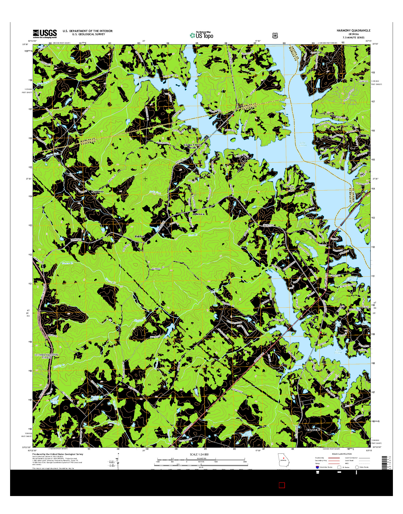 USGS US TOPO 7.5-MINUTE MAP FOR HARMONY, GA 2014