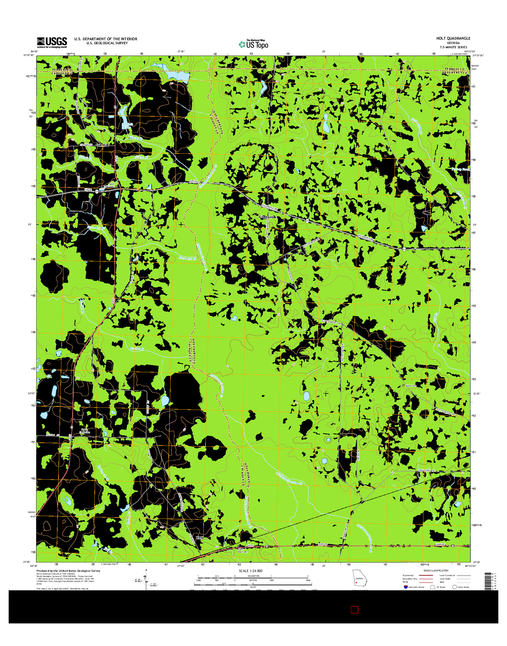 USGS US TOPO 7.5-MINUTE MAP FOR HOLT, GA 2014