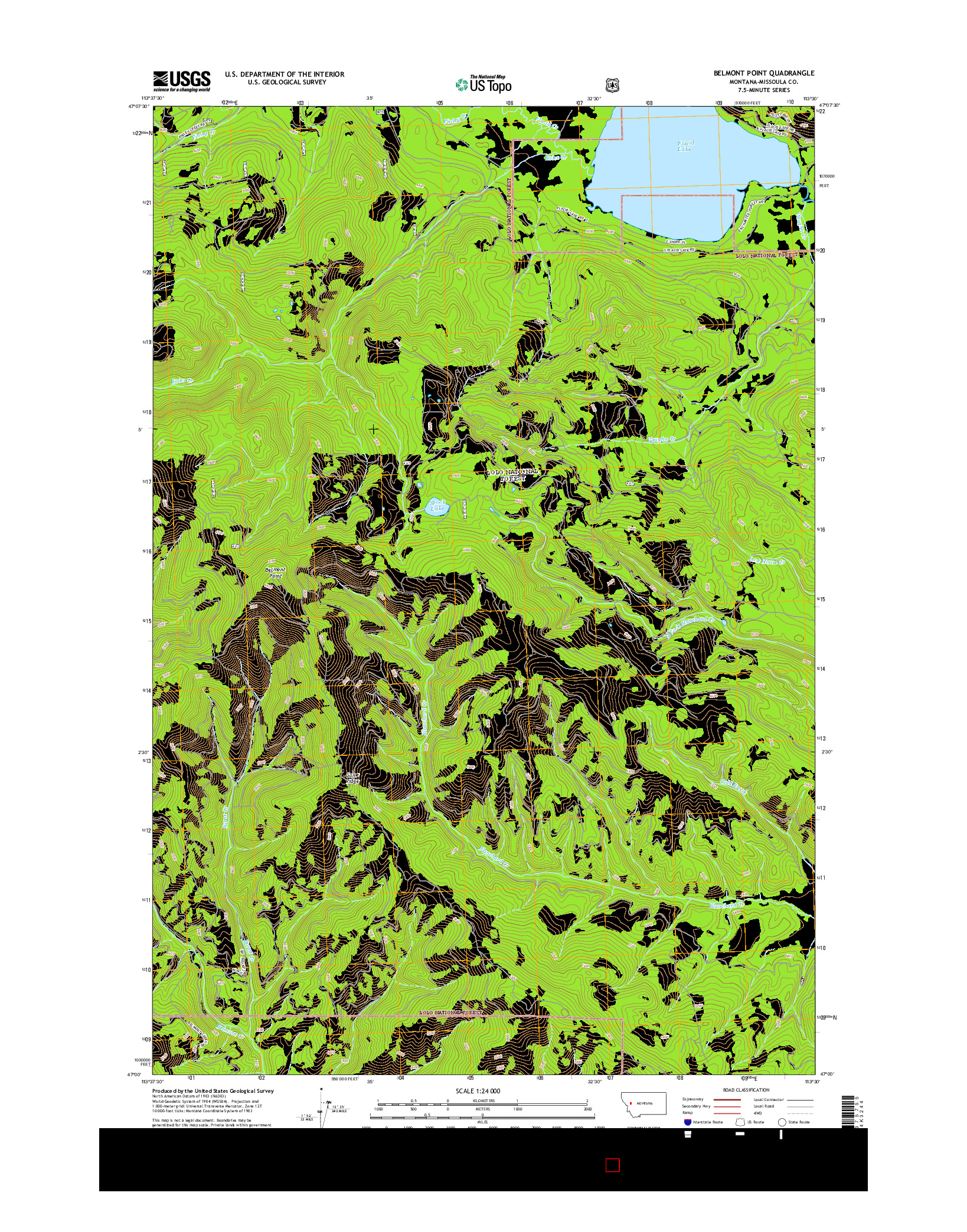 USGS US TOPO 7.5-MINUTE MAP FOR BELMONT POINT, MT 2014