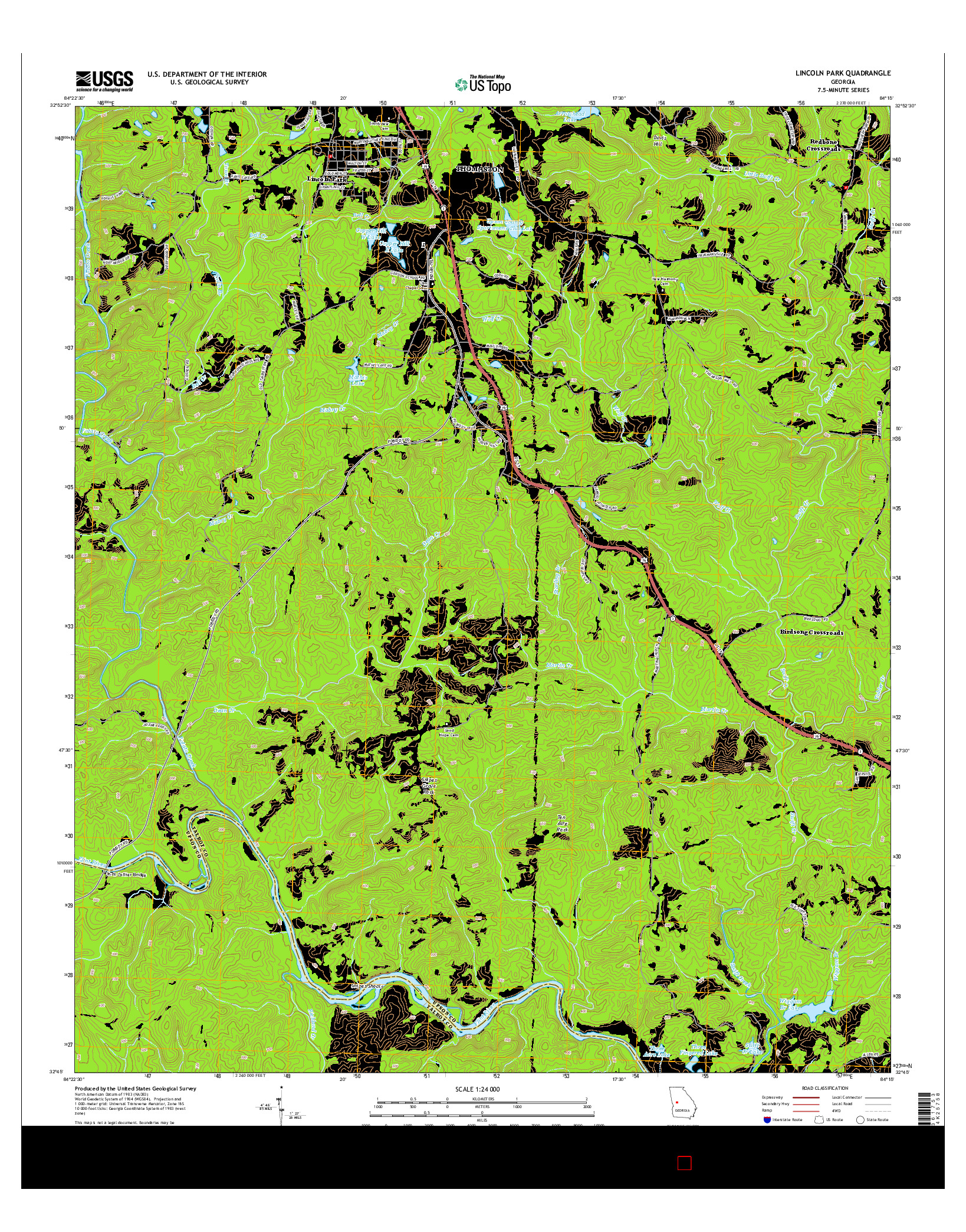 USGS US TOPO 7.5-MINUTE MAP FOR LINCOLN PARK, GA 2014