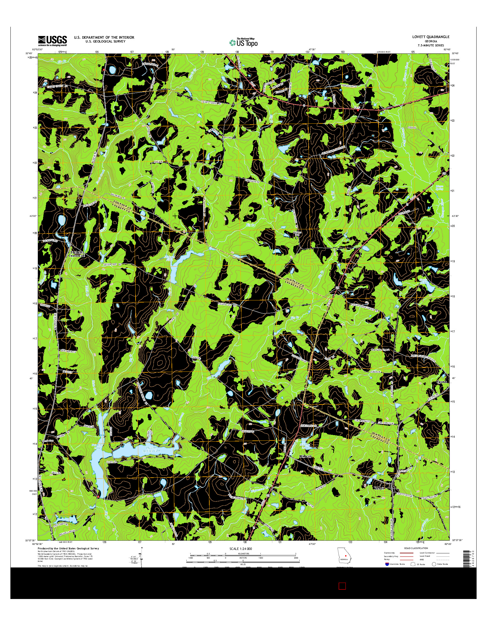USGS US TOPO 7.5-MINUTE MAP FOR LOVETT, GA 2014