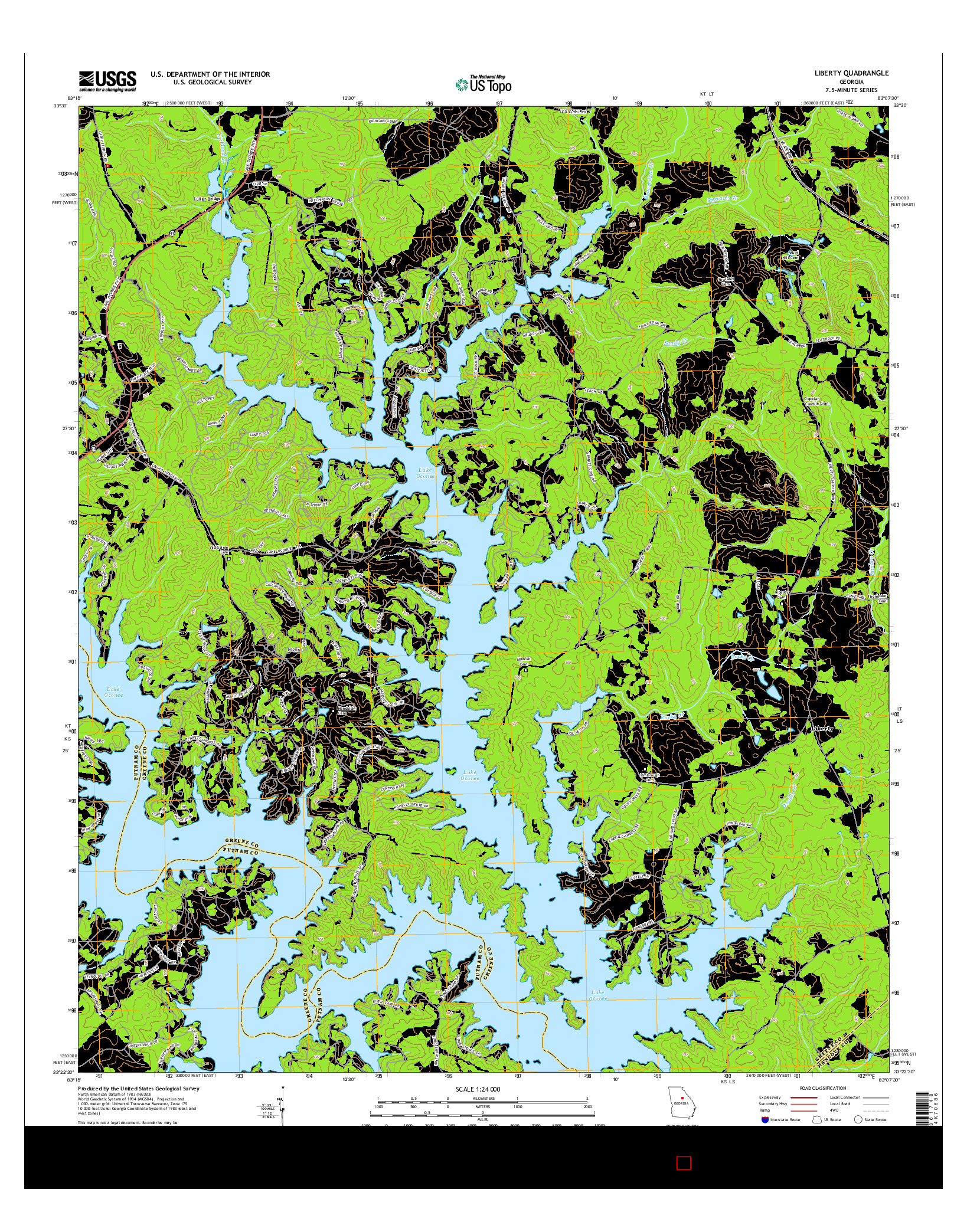 USGS US TOPO 7.5-MINUTE MAP FOR LIBERTY, GA 2014