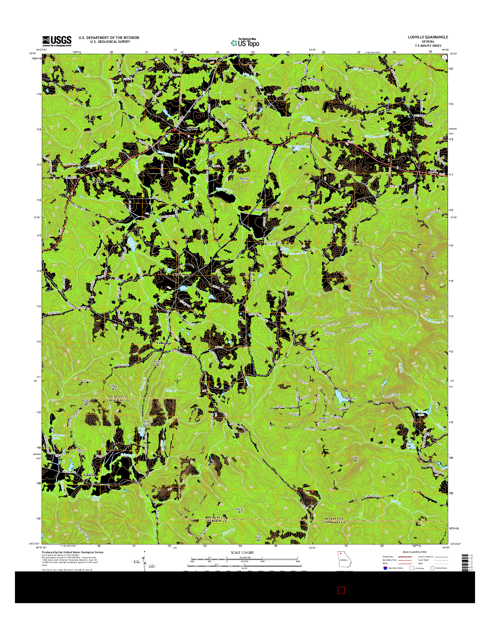 USGS US TOPO 7.5-MINUTE MAP FOR LUDVILLE, GA 2014
