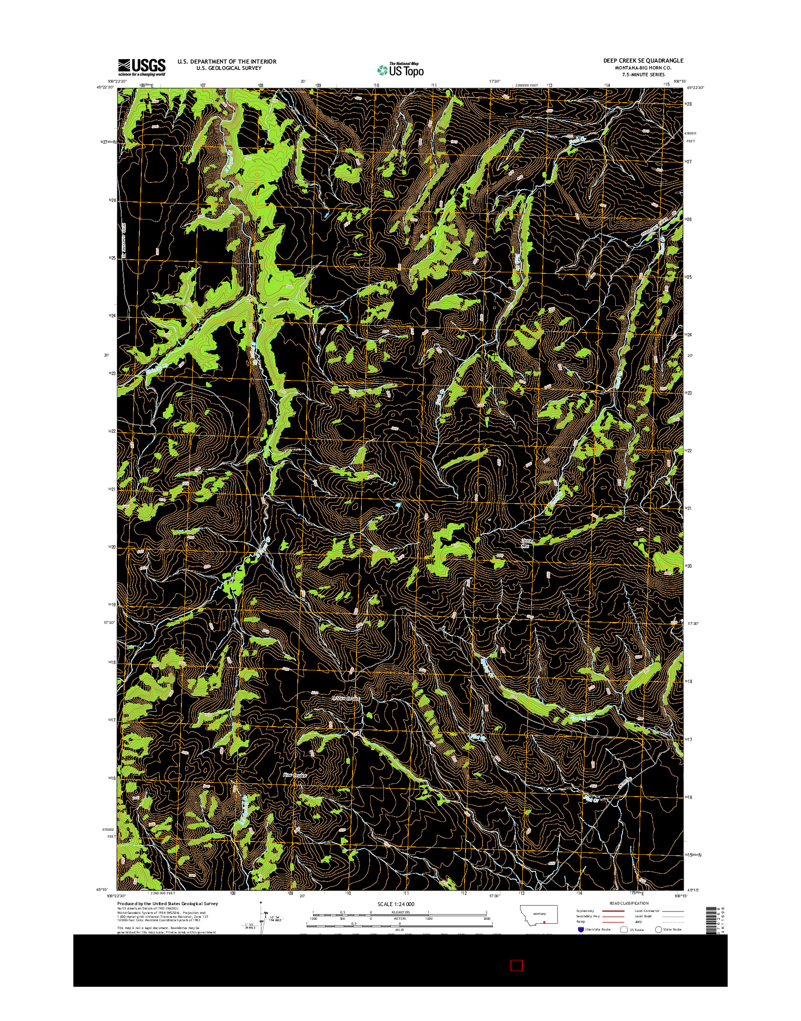 USGS US TOPO 7.5-MINUTE MAP FOR DEEP CREEK SE, MT 2014