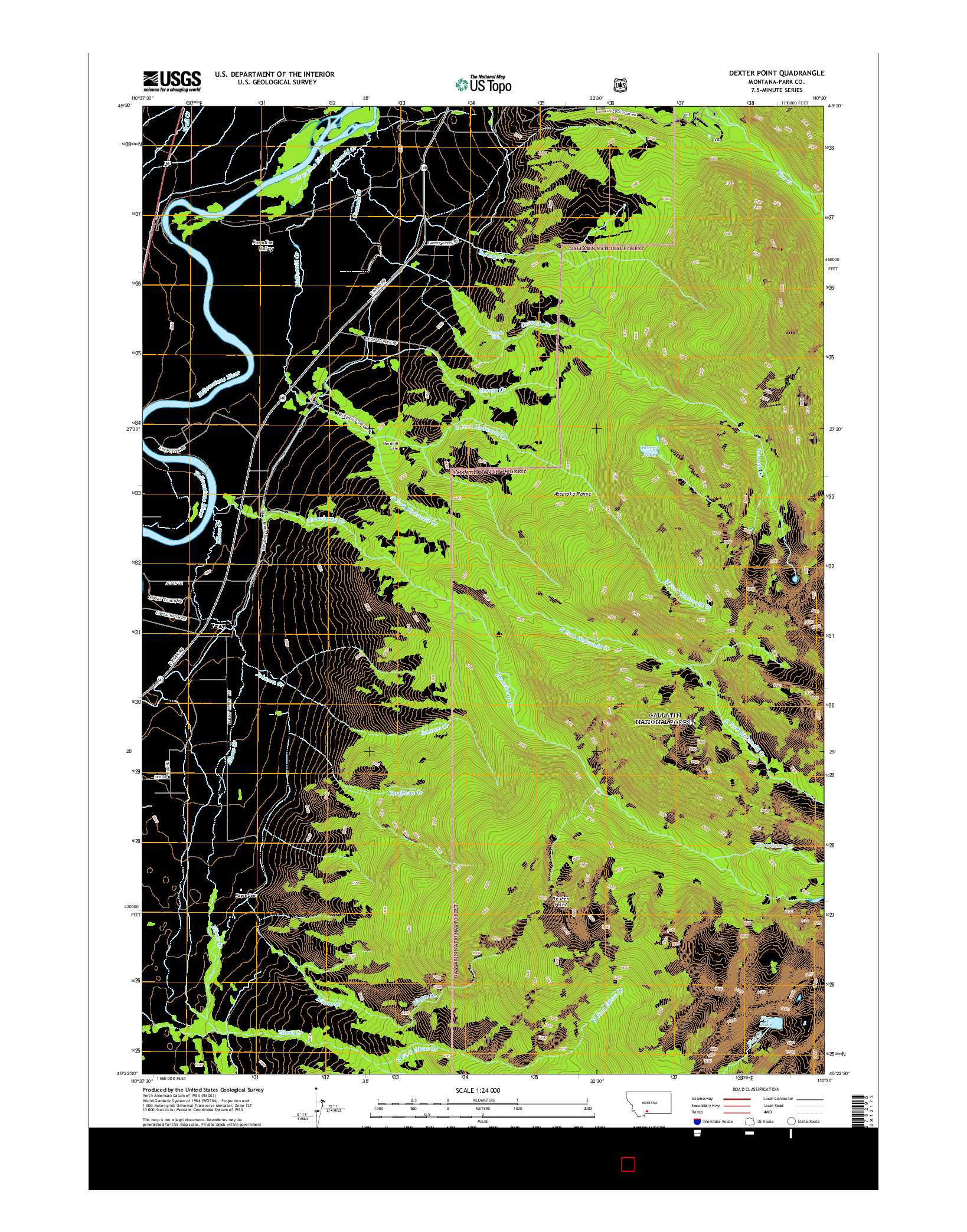 USGS US TOPO 7.5-MINUTE MAP FOR DEXTER POINT, MT 2014