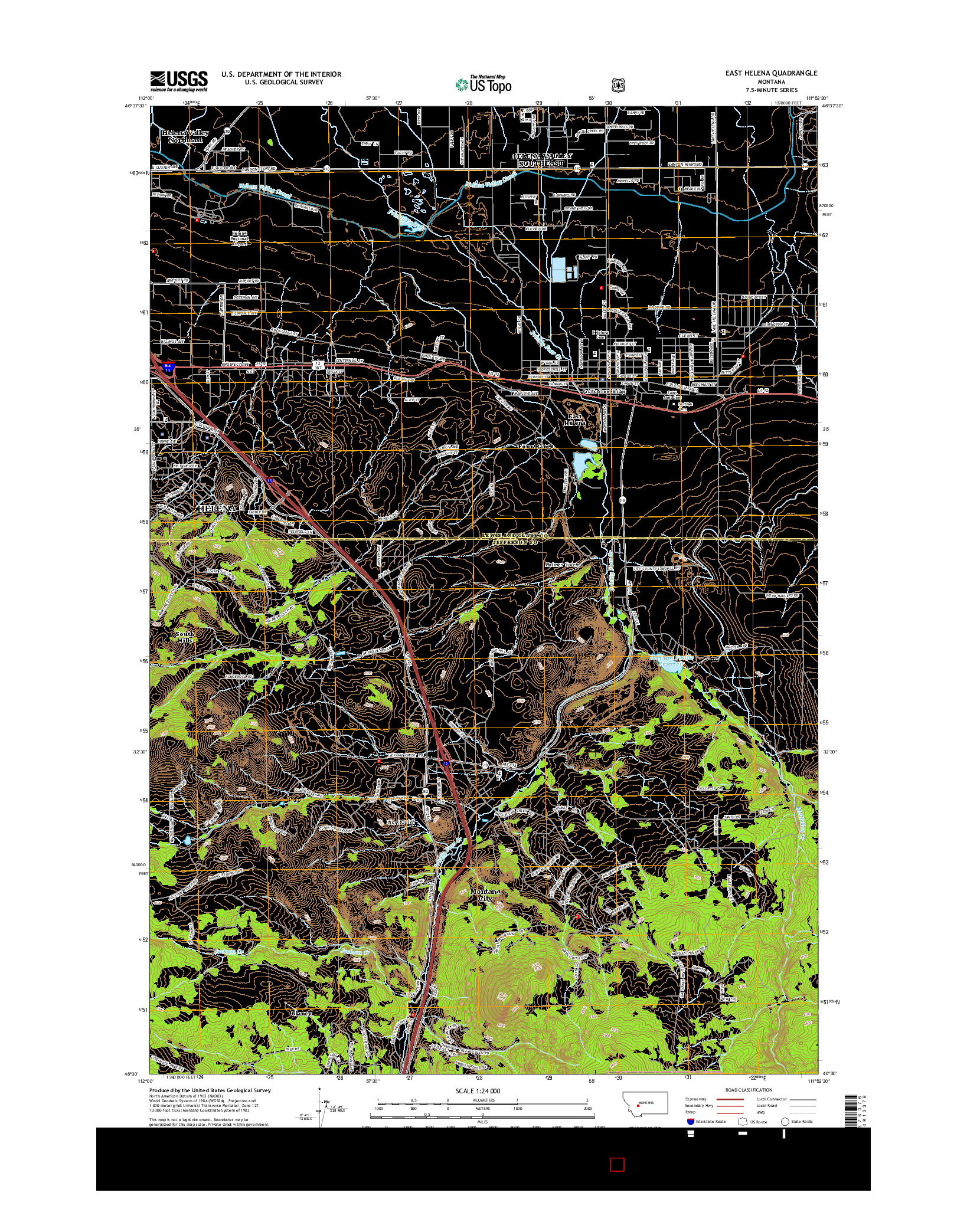 USGS US TOPO 7.5-MINUTE MAP FOR EAST HELENA, MT 2014