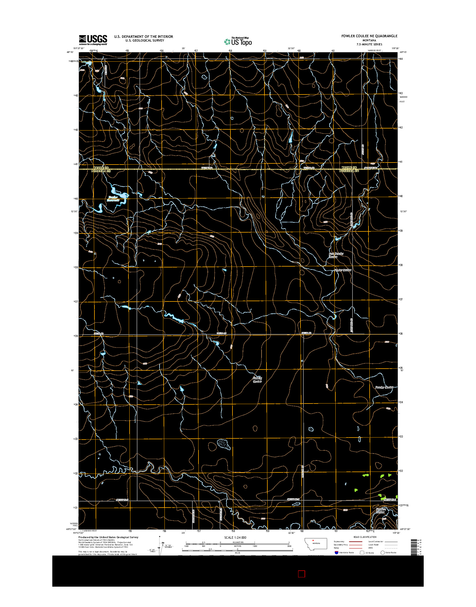 USGS US TOPO 7.5-MINUTE MAP FOR FOWLER COULEE NE, MT 2014