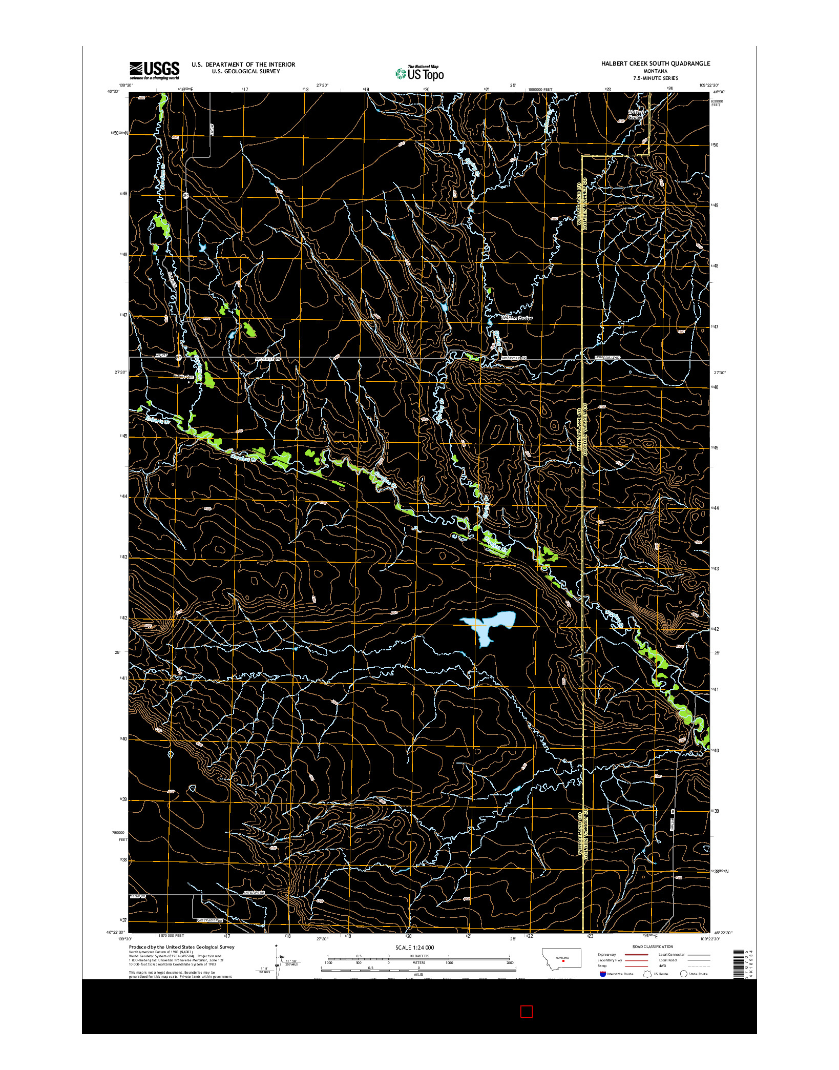 USGS US TOPO 7.5-MINUTE MAP FOR HALBERT CREEK SOUTH, MT 2014
