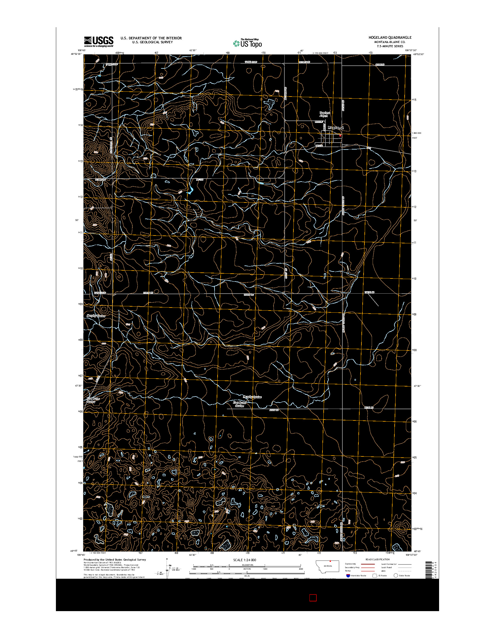 USGS US TOPO 7.5-MINUTE MAP FOR HOGELAND, MT 2014