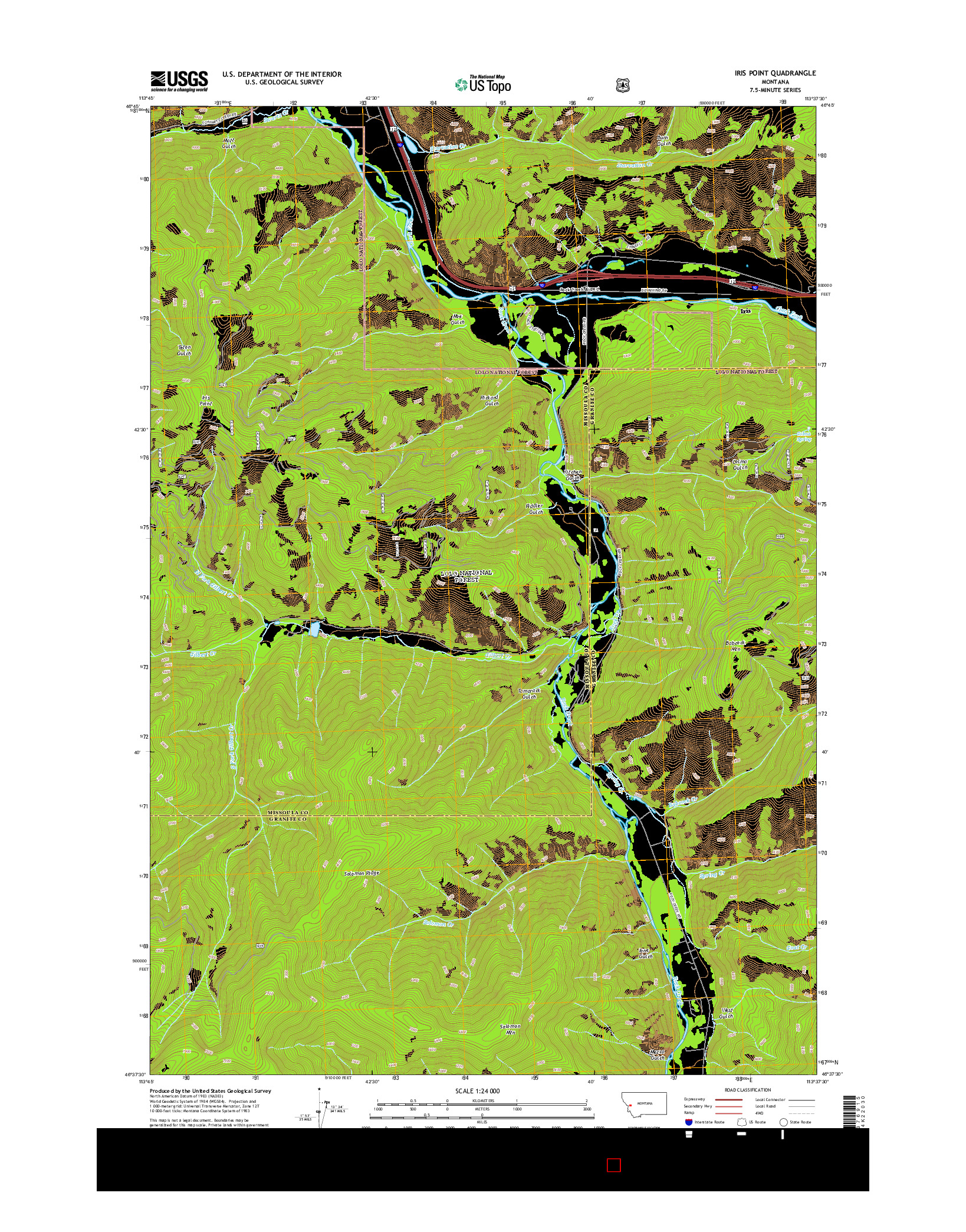 USGS US TOPO 7.5-MINUTE MAP FOR IRIS POINT, MT 2014