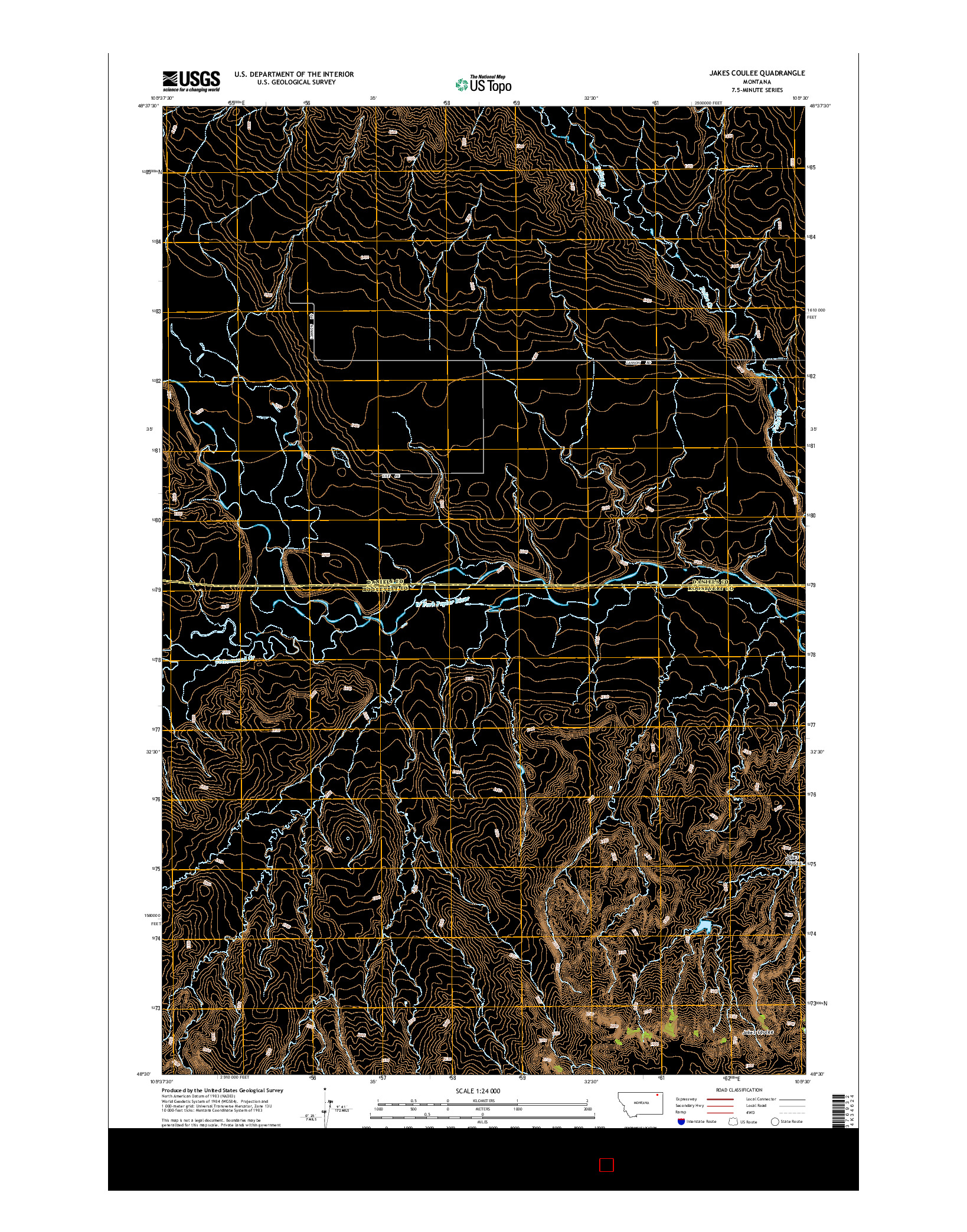 USGS US TOPO 7.5-MINUTE MAP FOR JAKES COULEE, MT 2014
