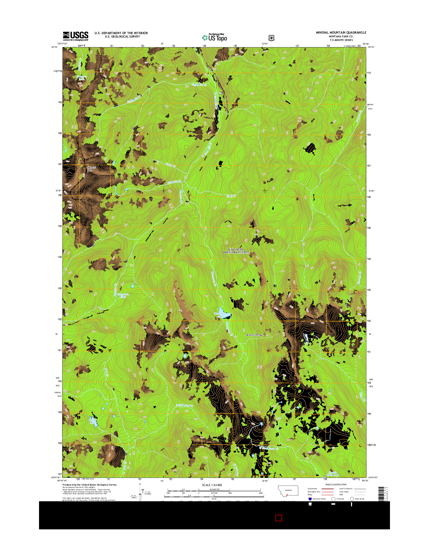 USGS US TOPO 7.5-MINUTE MAP FOR MINERAL MOUNTAIN, MT 2014