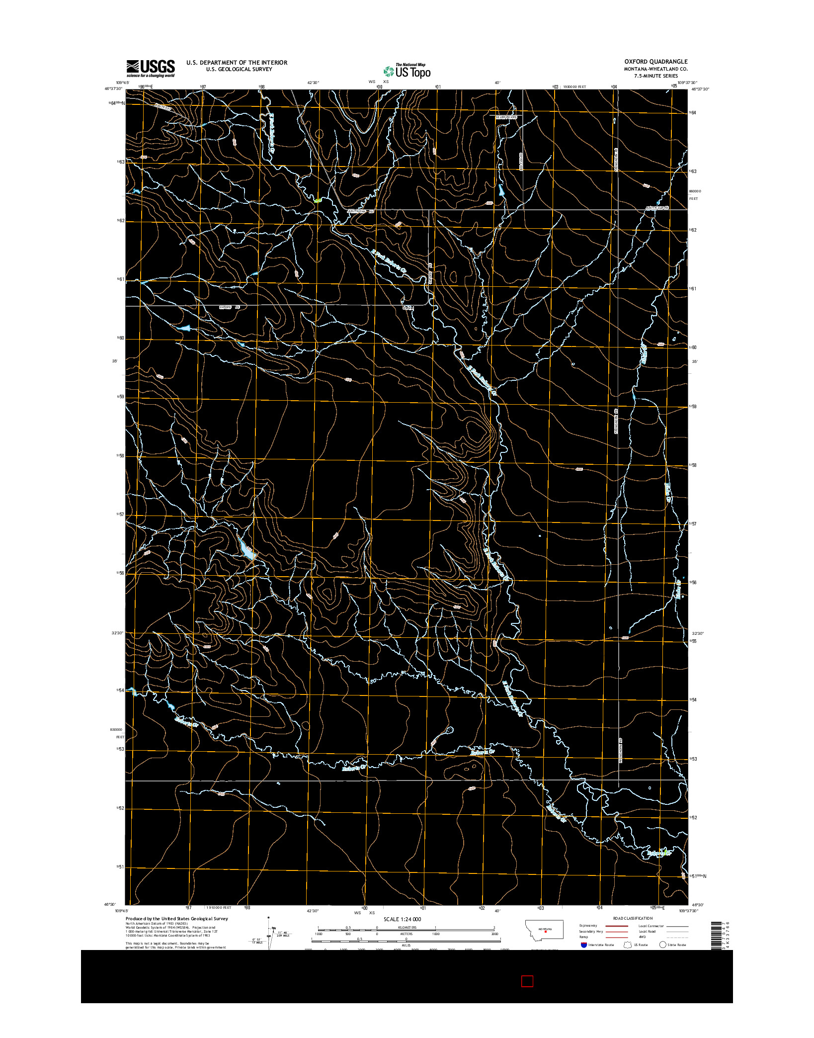 USGS US TOPO 7.5-MINUTE MAP FOR OXFORD, MT 2014