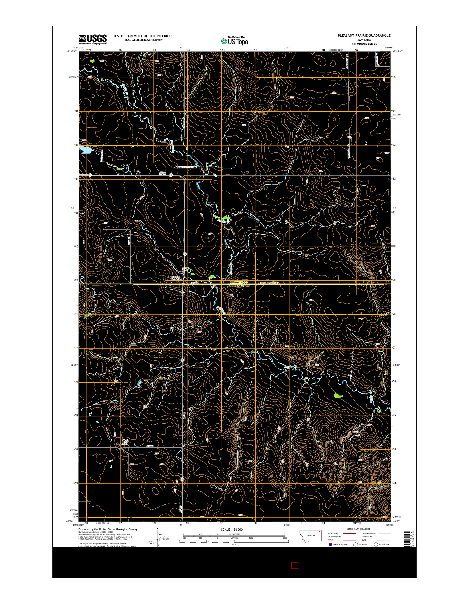 USGS US TOPO 7.5-MINUTE MAP FOR PLEASANT PRAIRIE, MT 2014