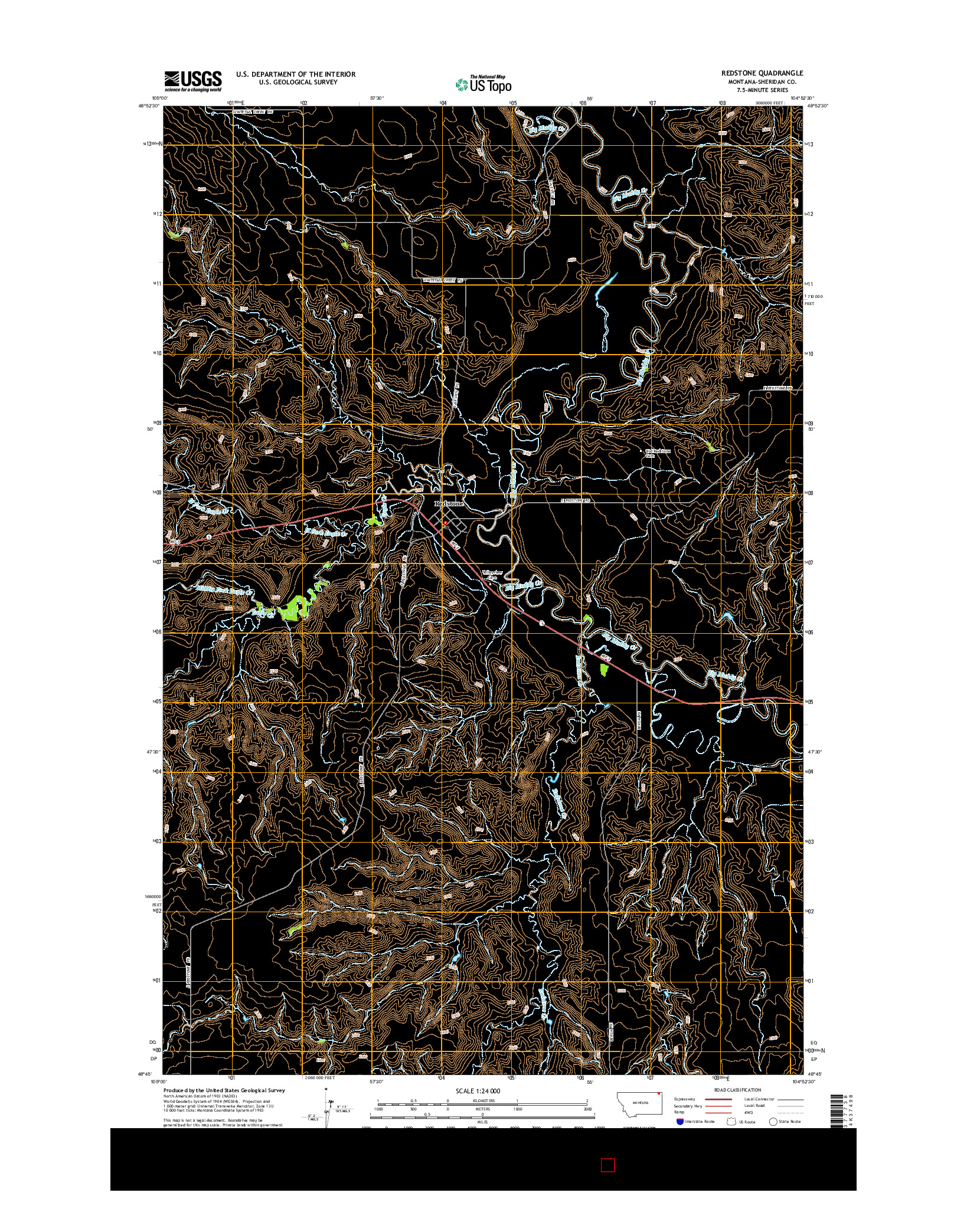 USGS US TOPO 7.5-MINUTE MAP FOR REDSTONE, MT 2014