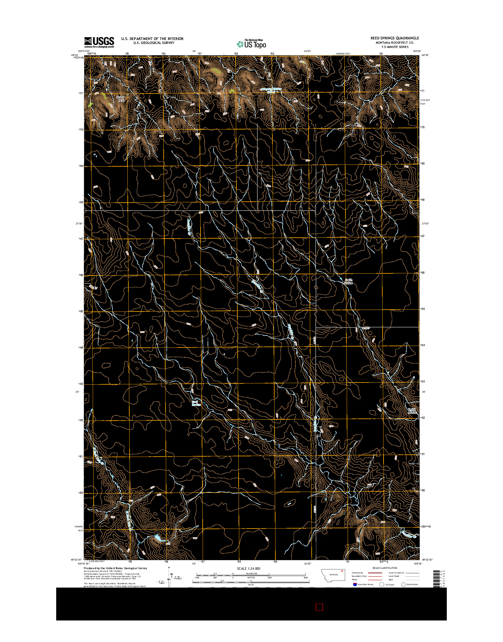 USGS US TOPO 7.5-MINUTE MAP FOR REED SPRINGS, MT 2014