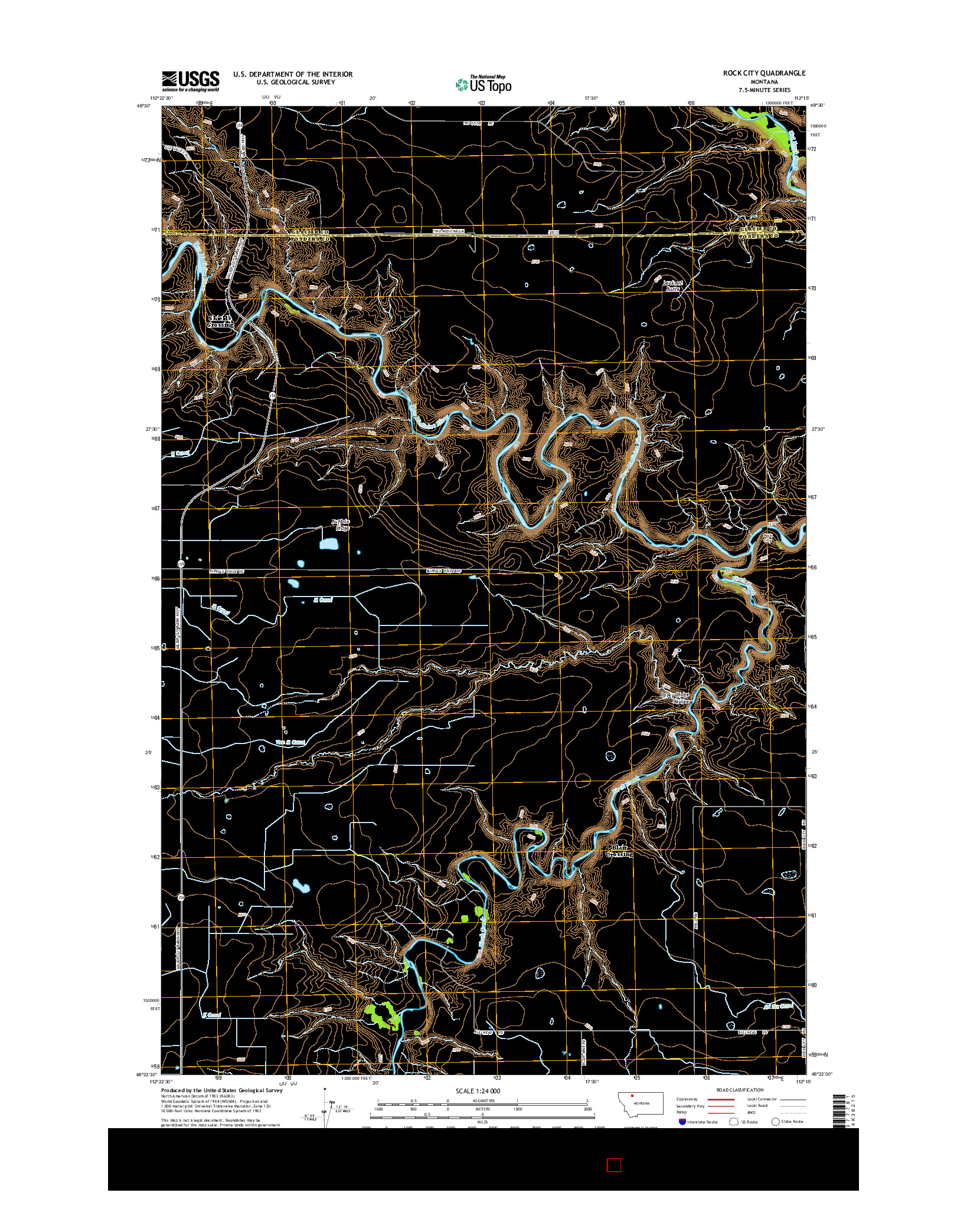 USGS US TOPO 7.5-MINUTE MAP FOR ROCK CITY, MT 2014