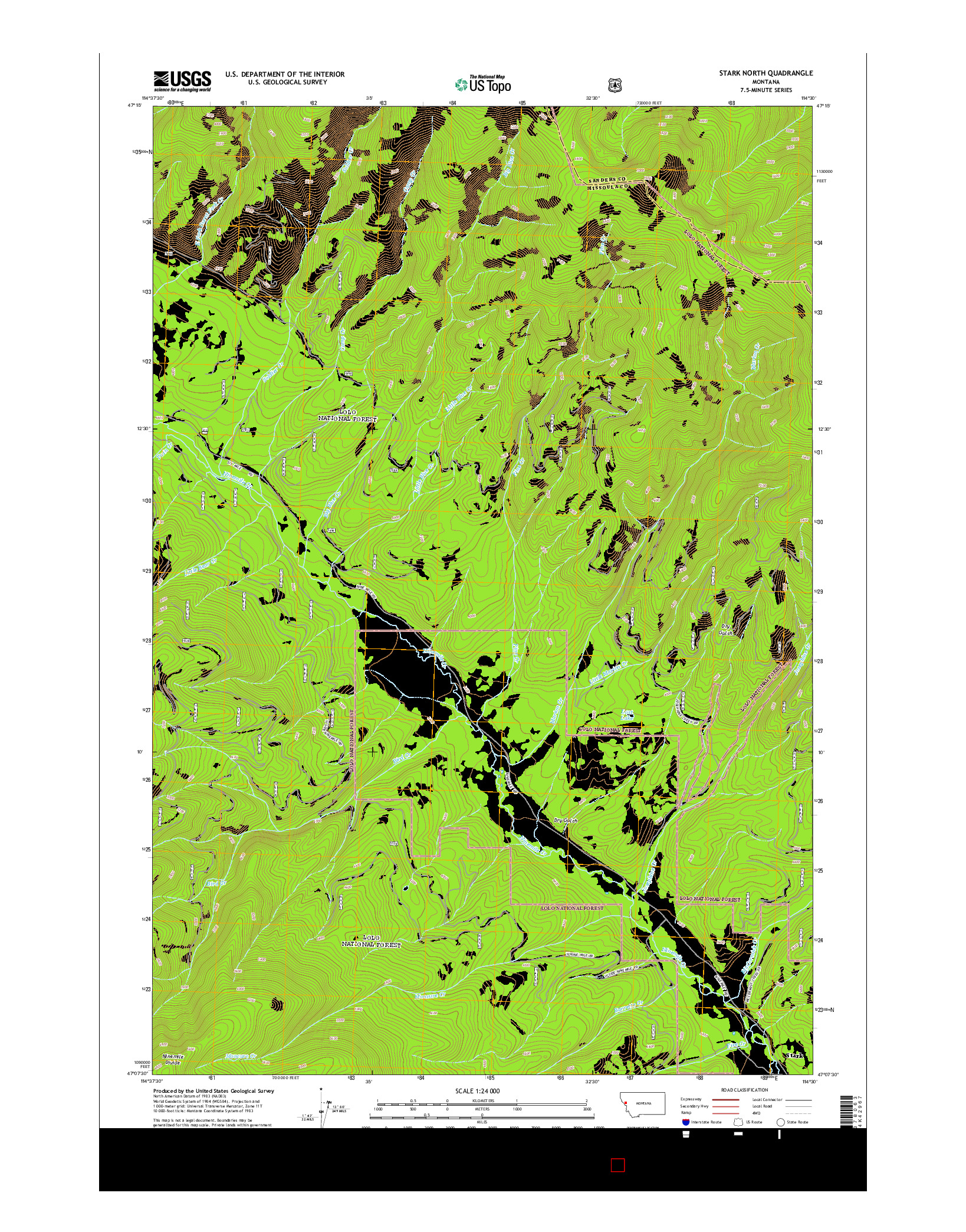 USGS US TOPO 7.5-MINUTE MAP FOR STARK NORTH, MT 2014