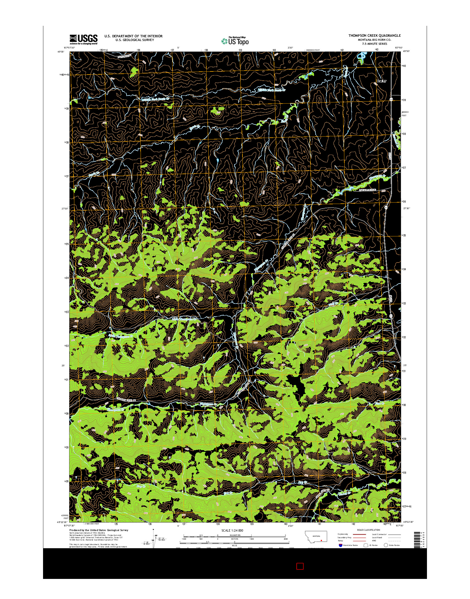 USGS US TOPO 7.5-MINUTE MAP FOR THOMPSON CREEK, MT 2014
