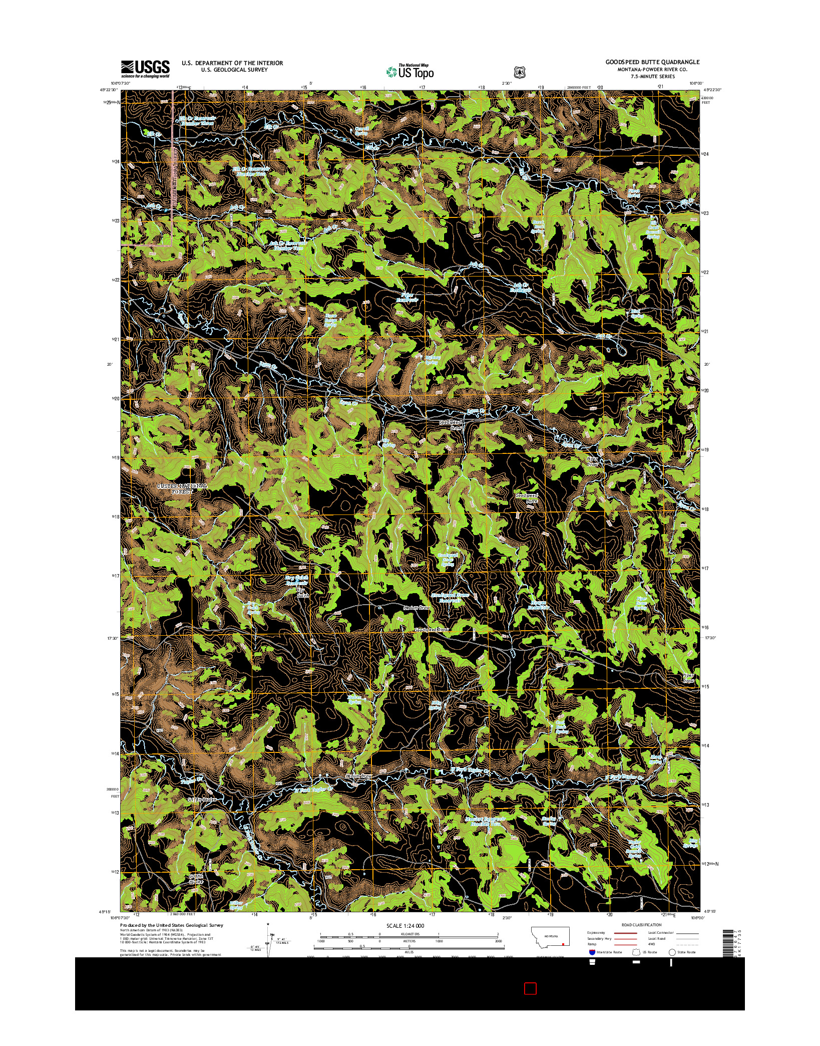 USGS US TOPO 7.5-MINUTE MAP FOR GOODSPEED BUTTE, MT 2014